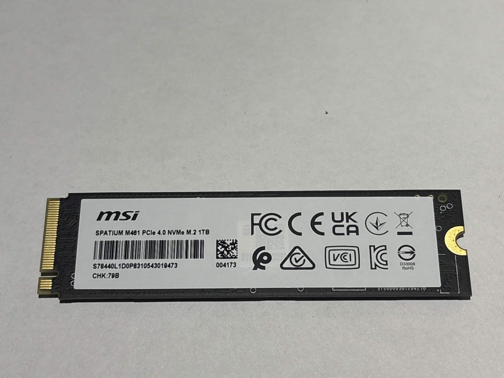 MSI SPATIUM M461 1TB PCIe Gen4 NVMe M.2 SSD | Tested Working