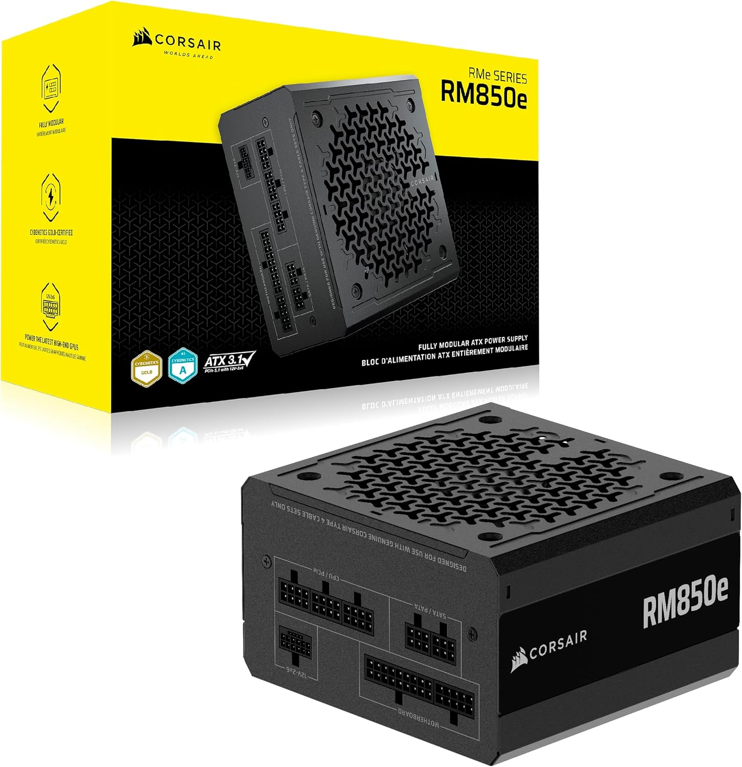 BNIB Corsair RMe 850W 80+/Cybernetics Gold Fully Modular ATX 3.1/PCIe 5.1 Ready PSU