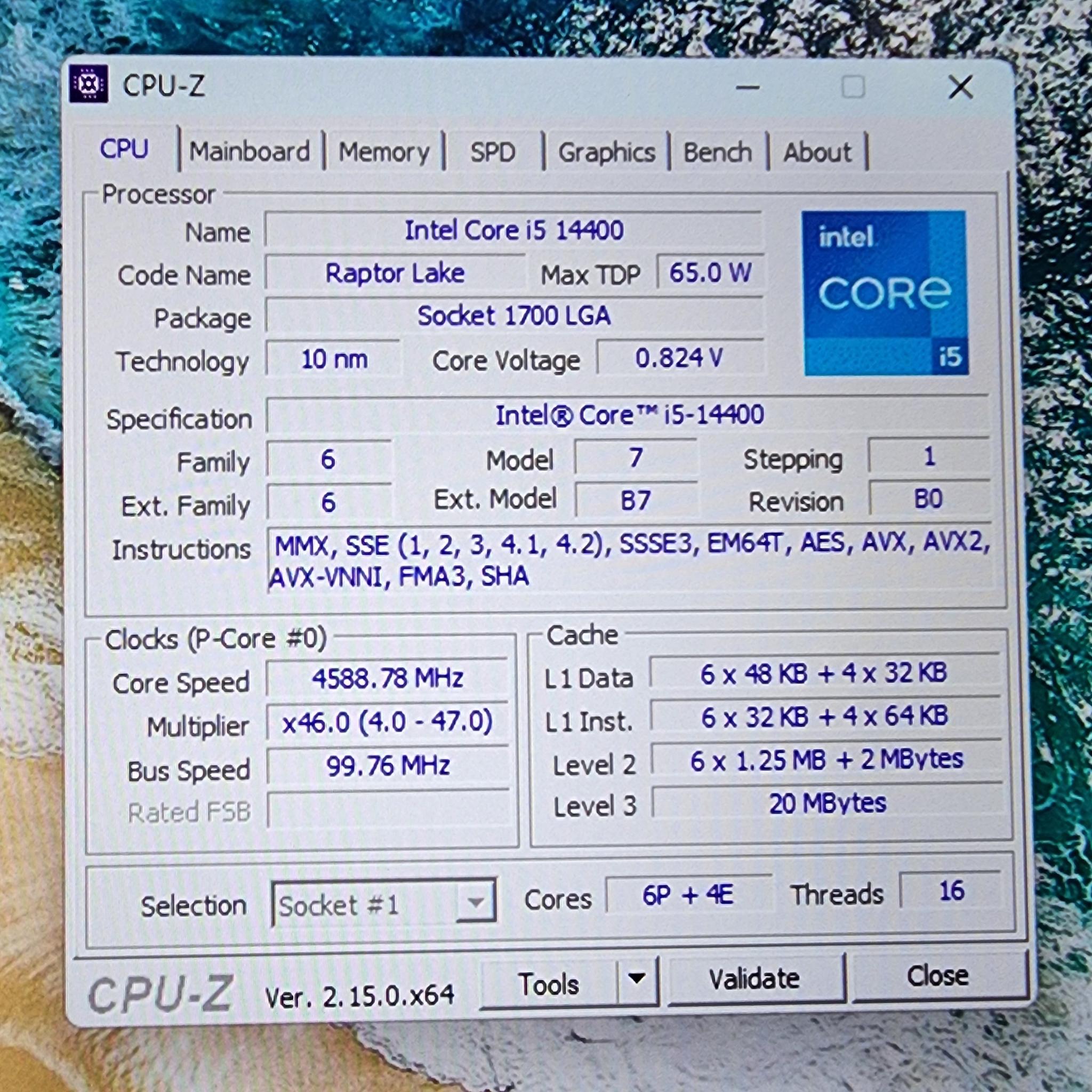 Intel i5 14400 AMD XFX Speedster SWFT 210 Radeon RX 7600 XT 16 GB  MSI Tomahawk MAG MAX 32GB DDR5