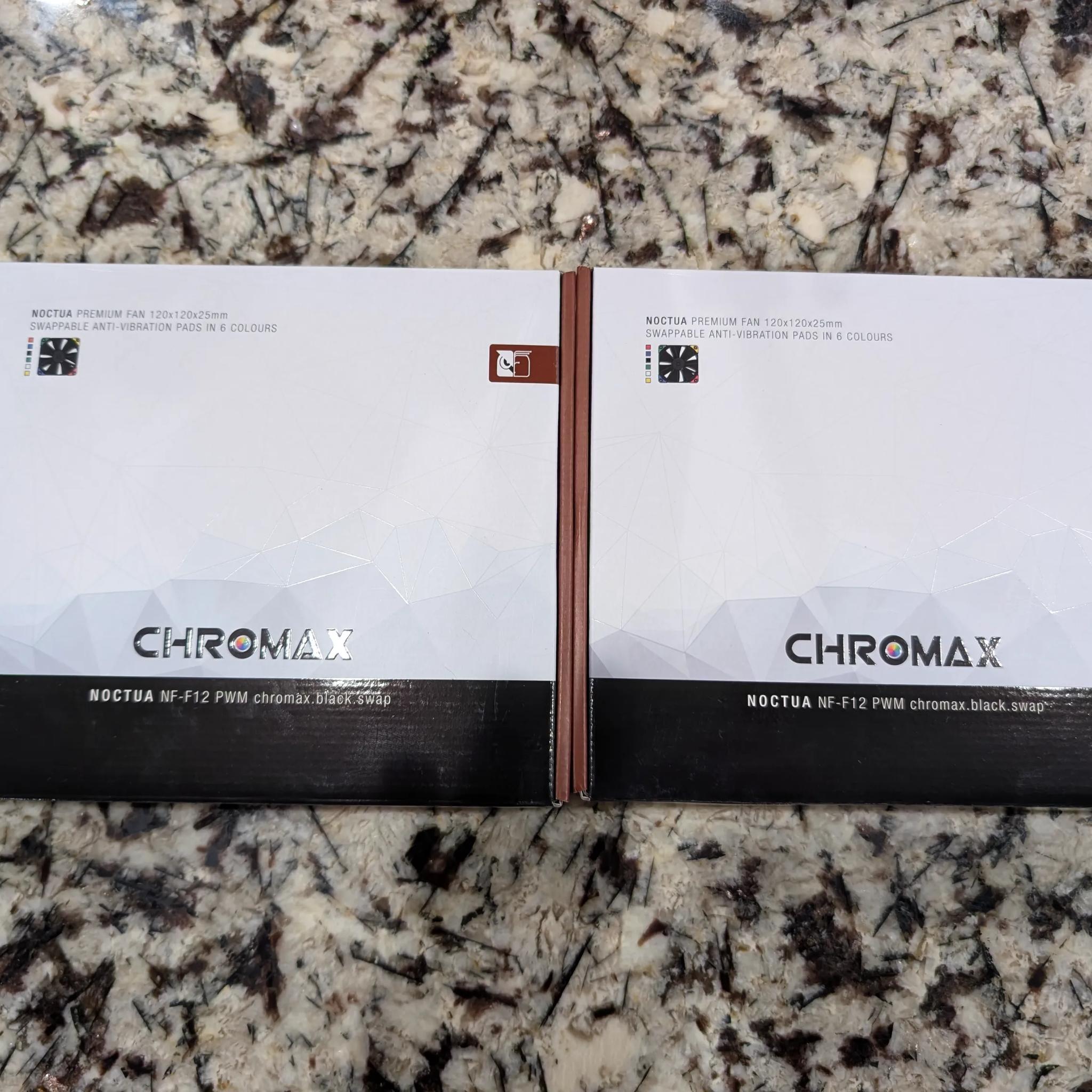 x2 Noctua NF-F12 120mm PWM Chromax Black Swap Pressure Optimized Fans