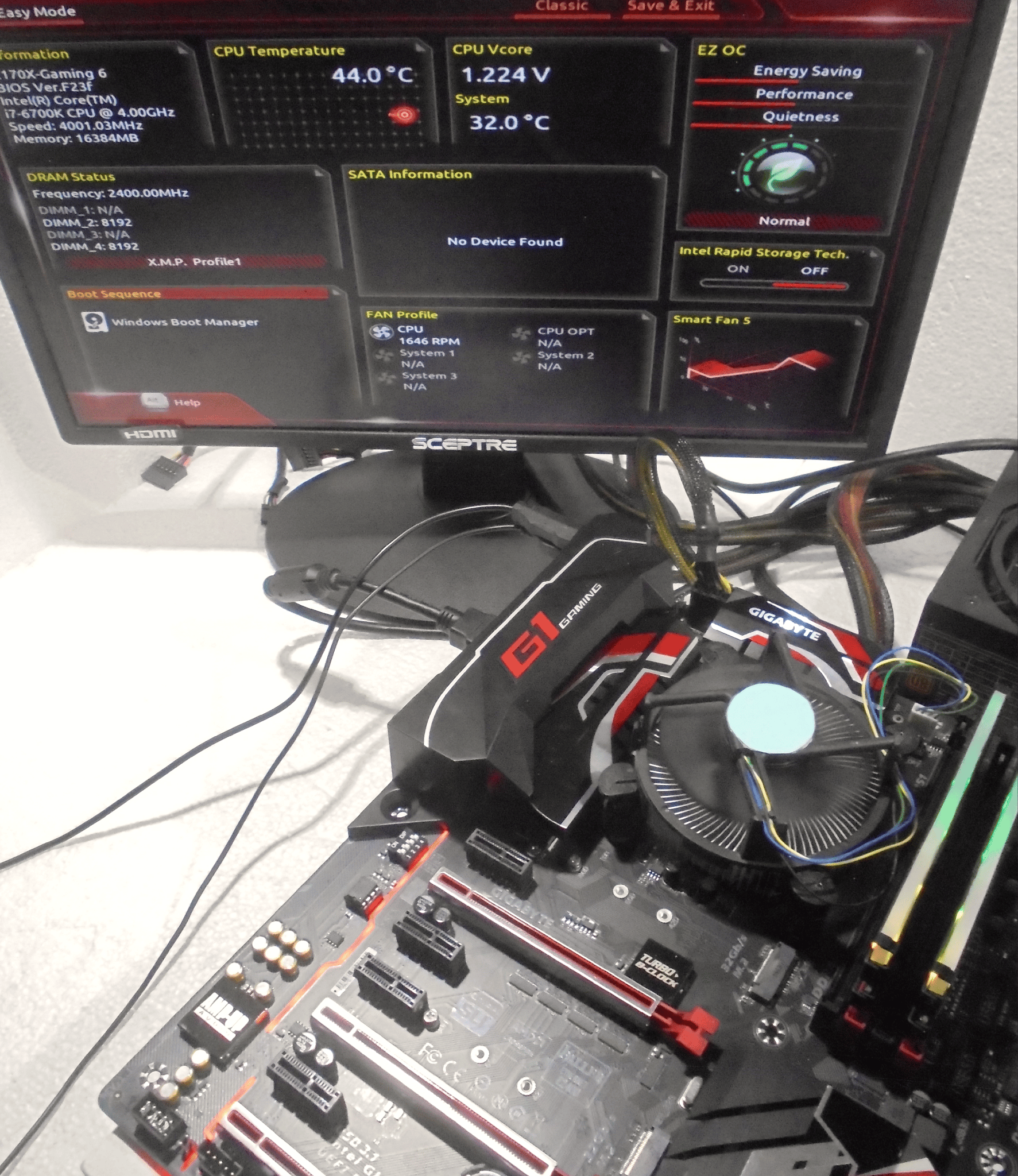 Gigabyte GA-Z170X-Gaming 6/Intel I7-6700K/16GB Asus Aura Ram/Original box