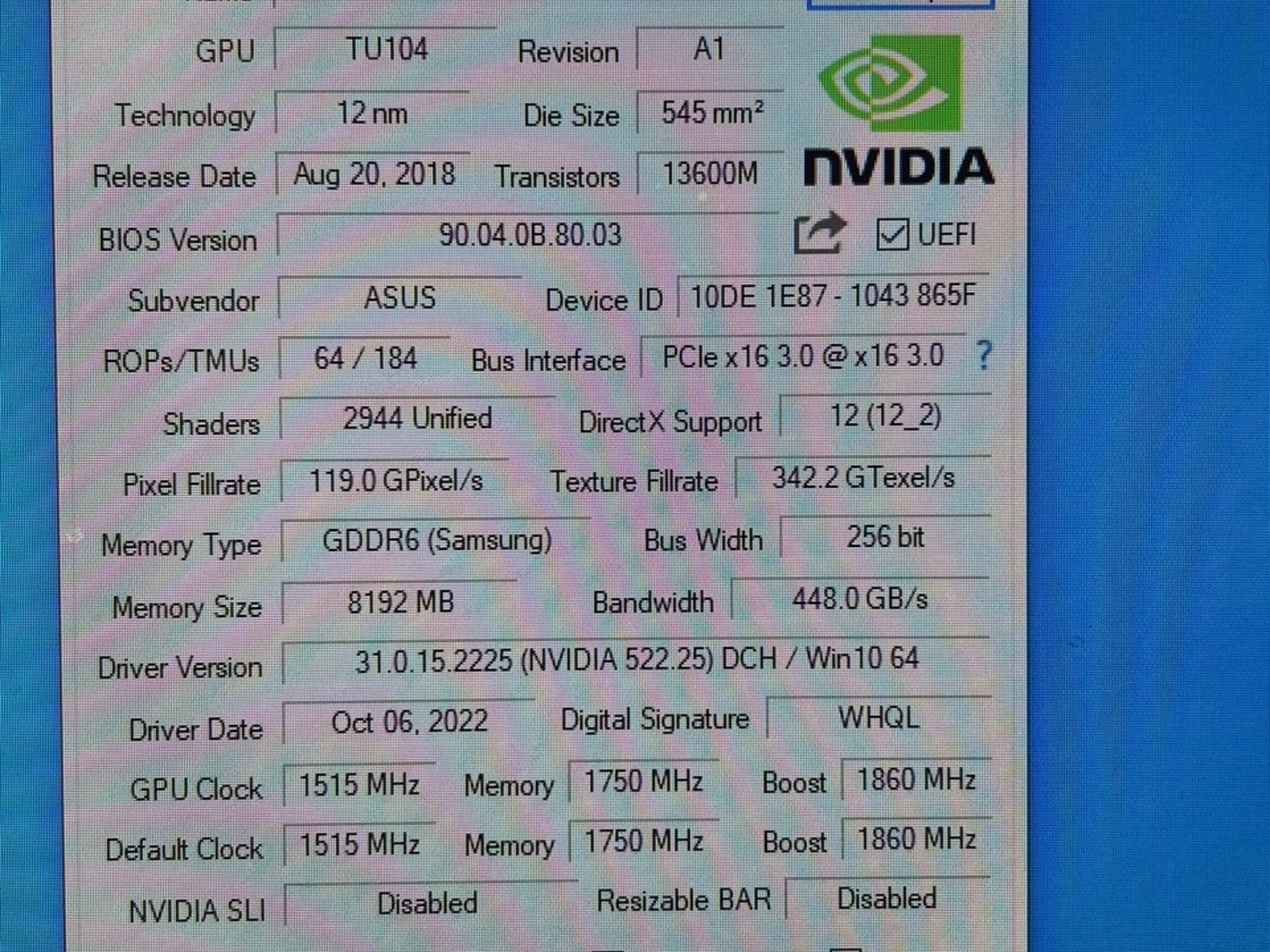 ASUS Strix 2080 8GB