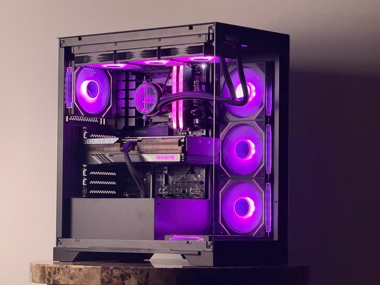 FREE SHIP 🖤🌈 Black RGB Gaming PC | RTX 4070 Ti Super 16 GB | Ryzen 7 7700 | 1TB SSD | 32 GB DDR5