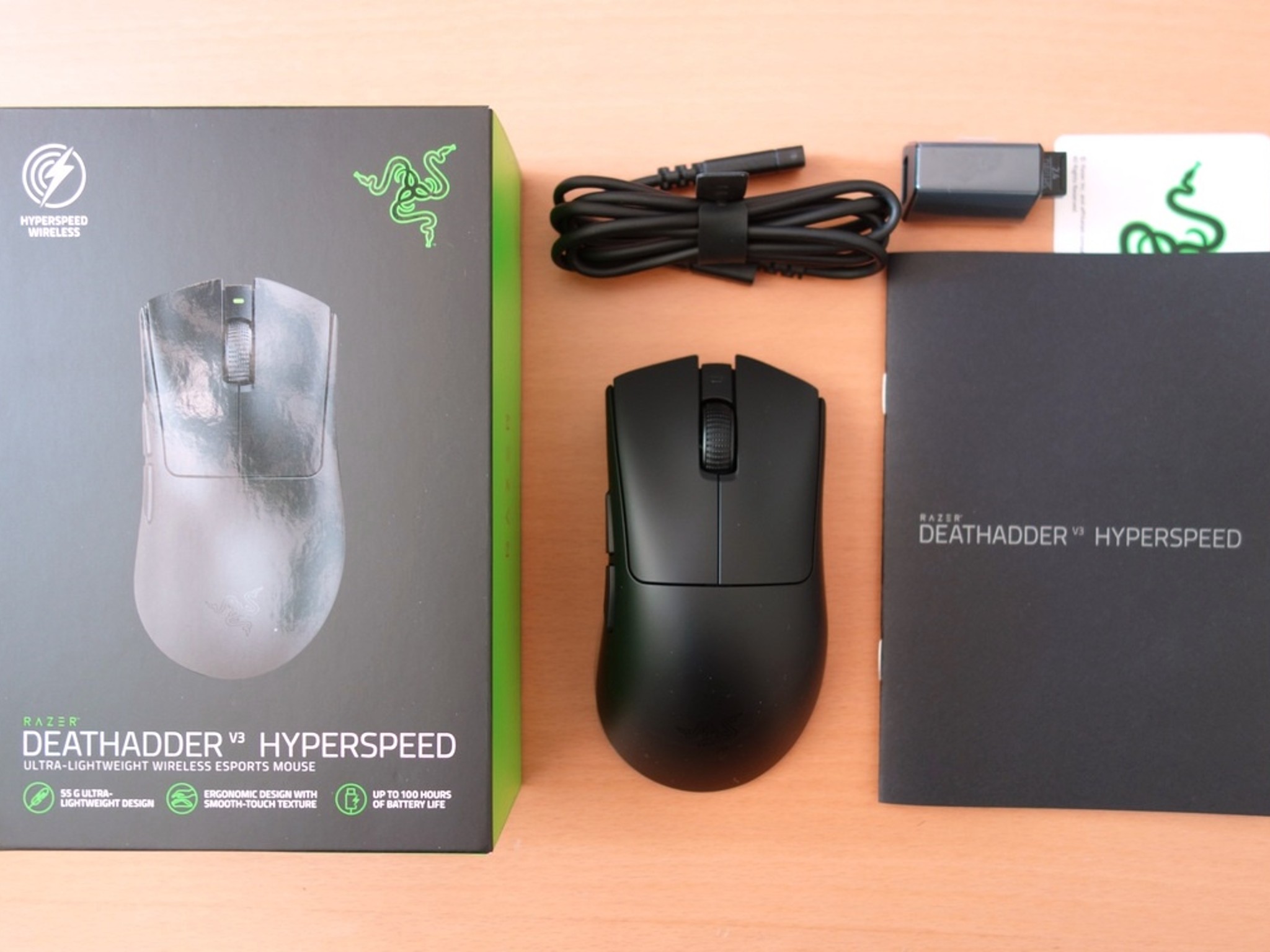 Razer DeathAdder V3 HyperSpeed Wireless Gaming Mouse - Lightweight 55g