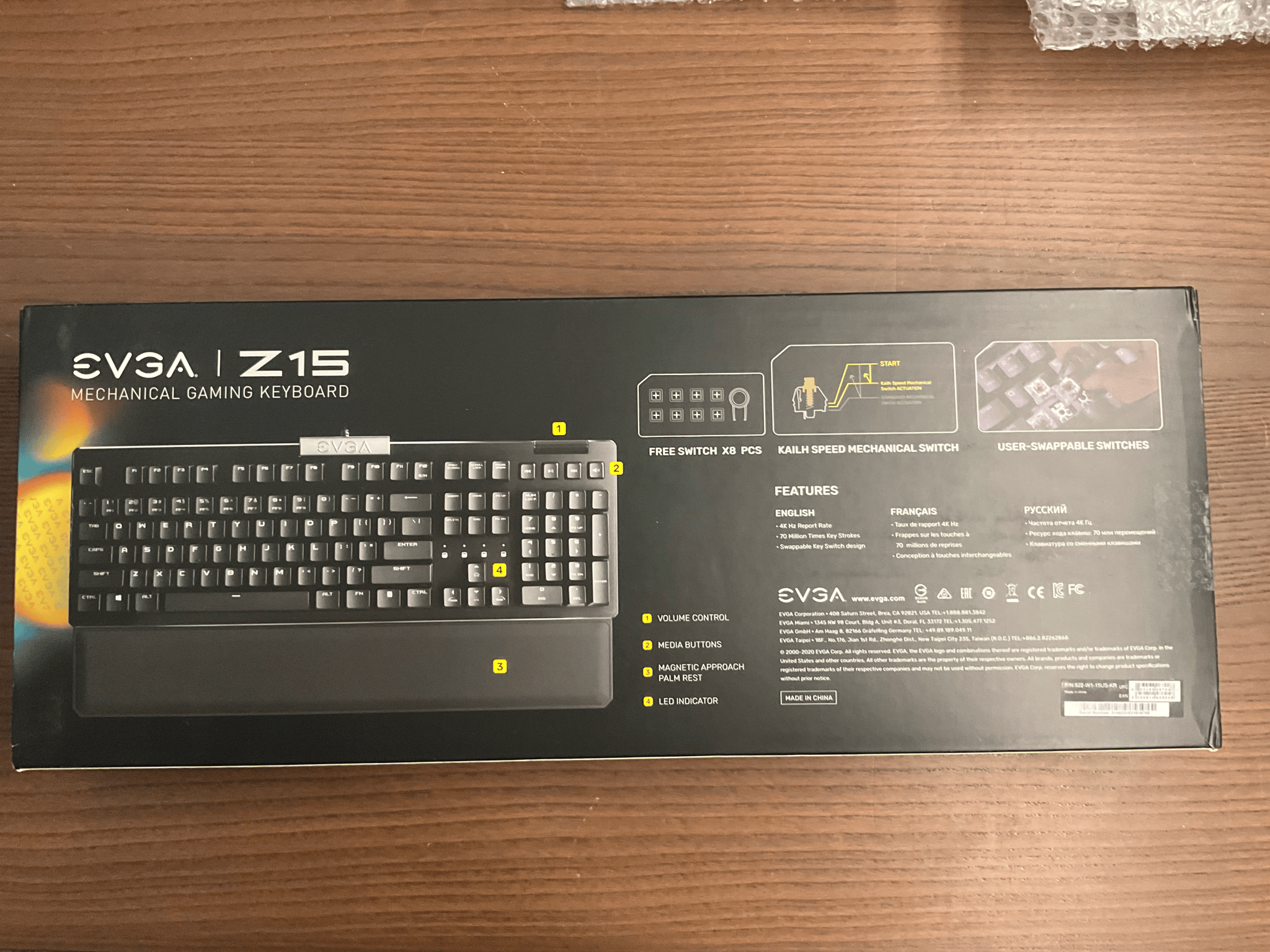 EVGA Z15 RGB Mechanical Gaming Keyboard w/ Kailh Speed Switches (User-Swappable) New In Box