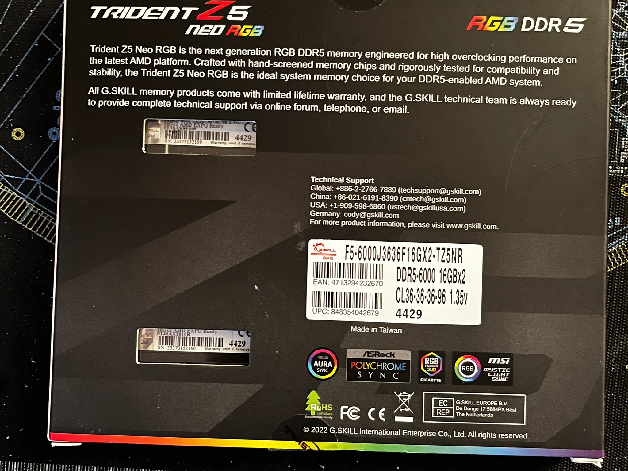 G.Skill Trident Z5 Neo RGB 2x16 DDR5-6000