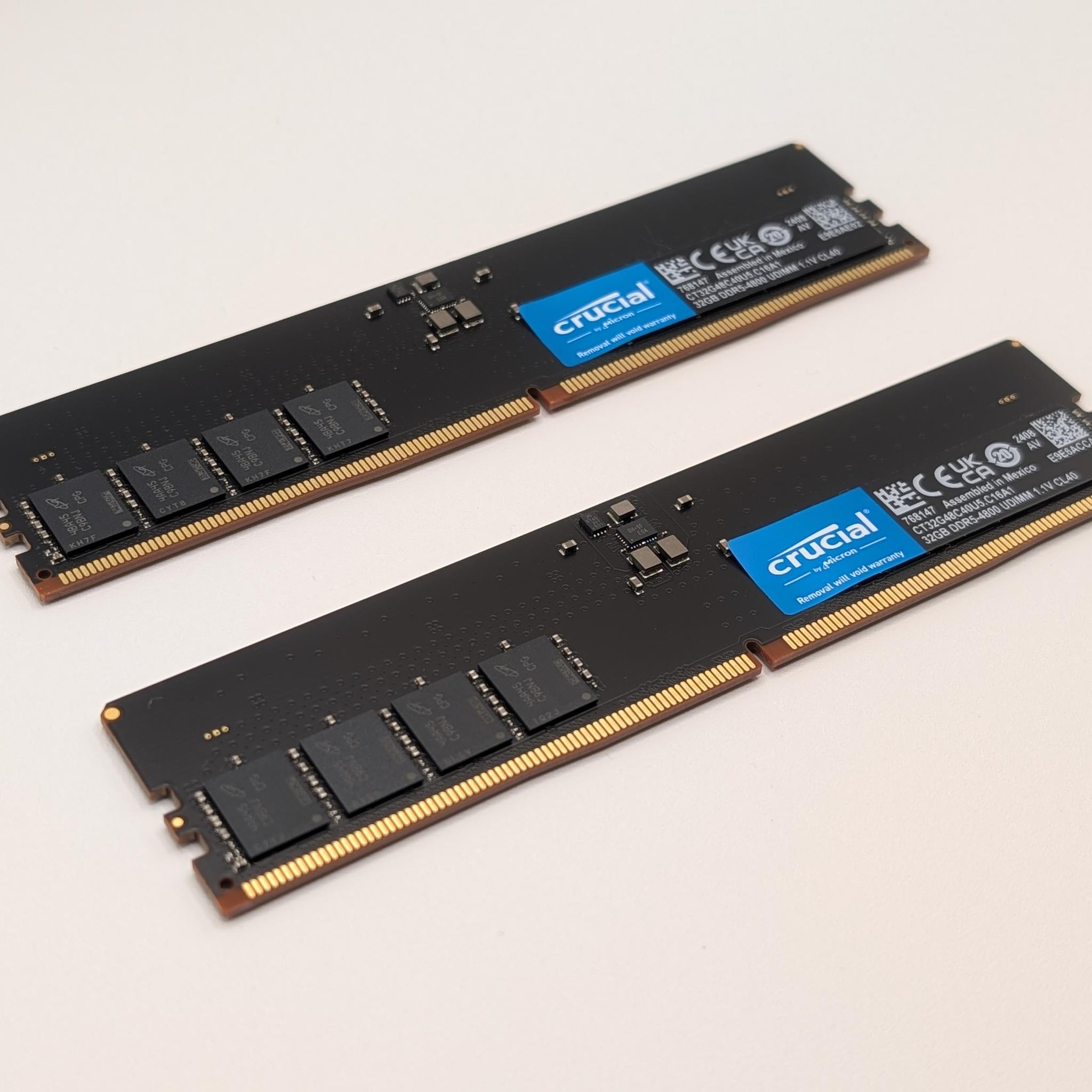 Crucial 64GB (2x32GB) DDR5 RAM 4800MT/s DIMM Desktop Memory