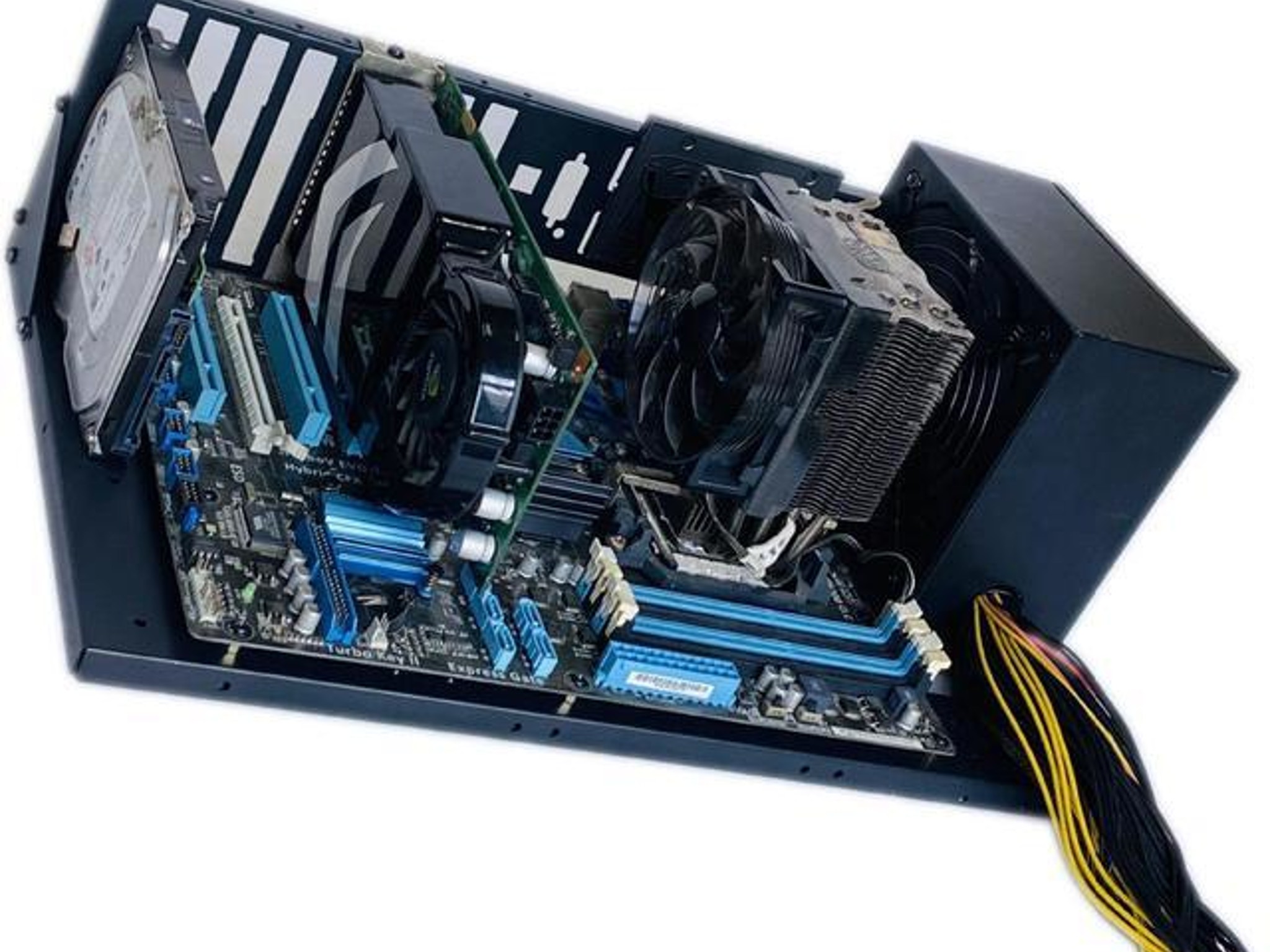 ALAMENGDA Open Computer Case,Two-way Server ATX Motherboard Tray Test Stand, Test bench, ATX Mid Twr