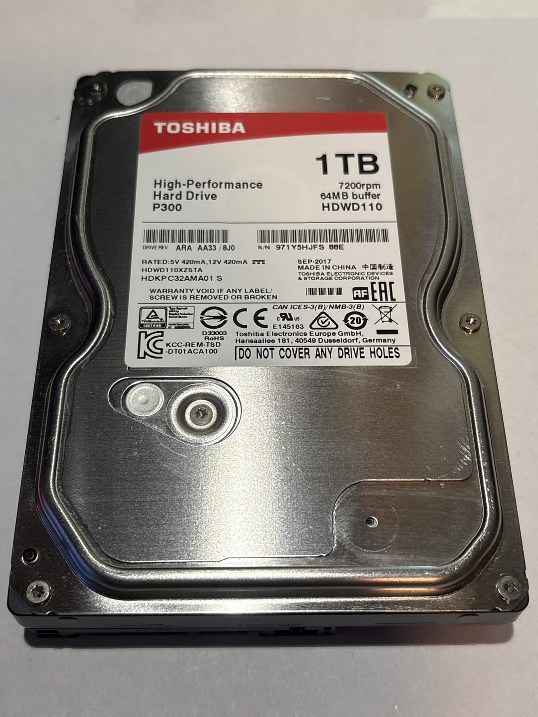 Toshiba P300 1TB 7200RPM SATA Hard Drive | Tested & Healthy | Jawa