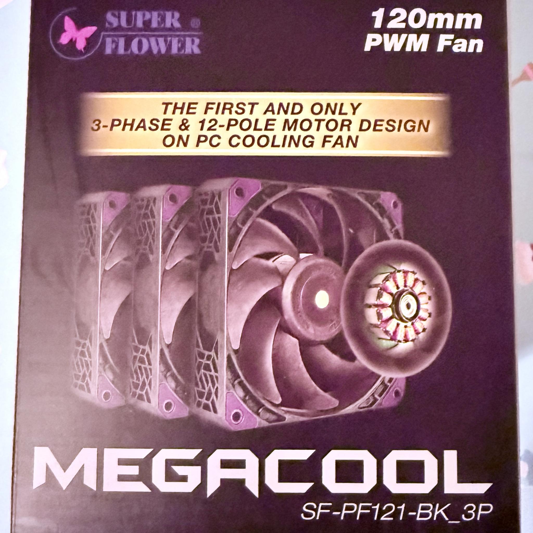 BNIB Super Flower MEGACOOL 120mm Fan, Triple-Pack, PWM, Computer Case Fan (SF-PF121-BK_3P)
