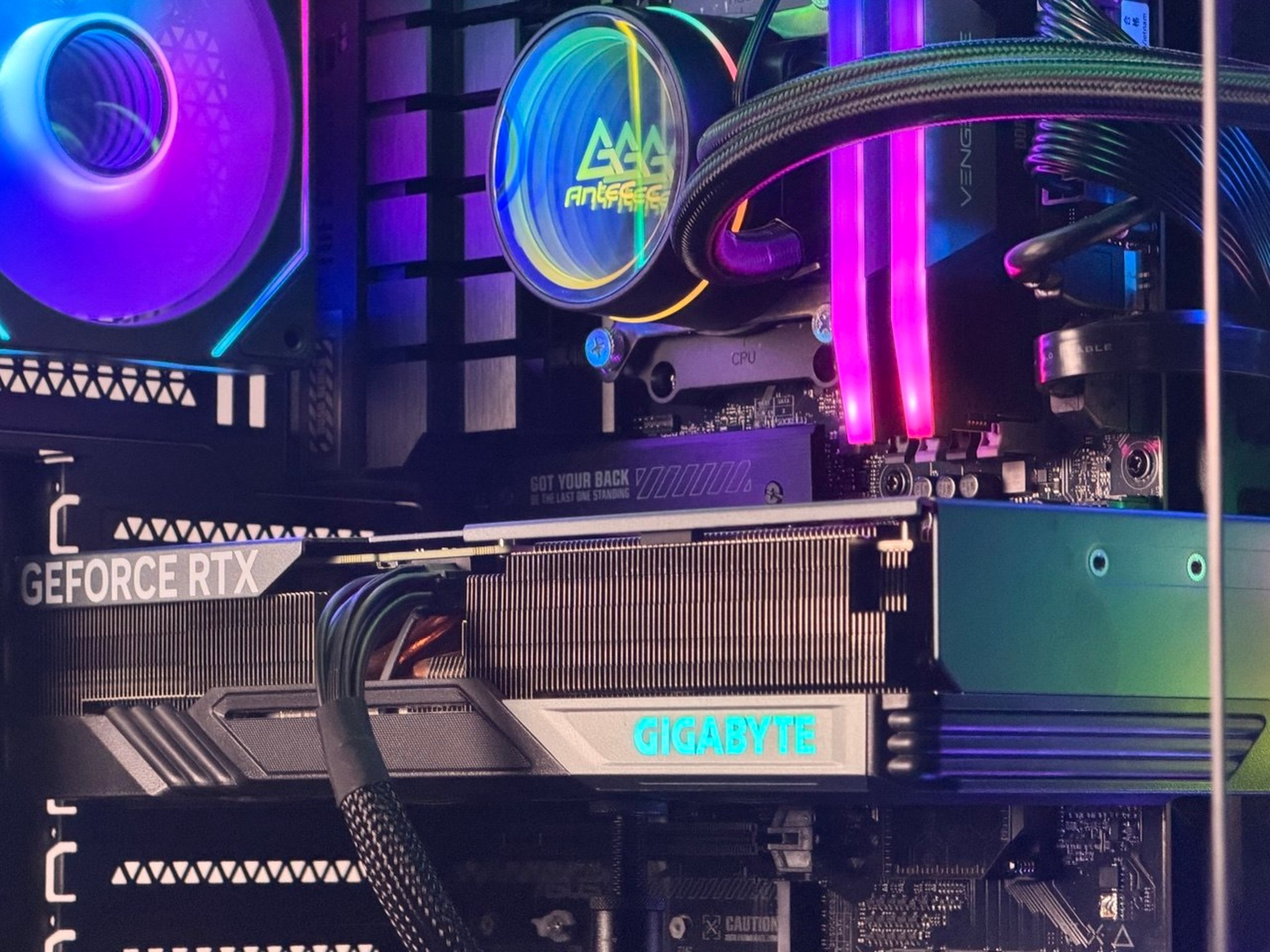 FREE SHIP 🖤🌈 Black RGB Gaming PC | RTX 4070 Ti Super 16 GB | Ryzen 7 7700 | 1TB SSD | 32 GB DDR5