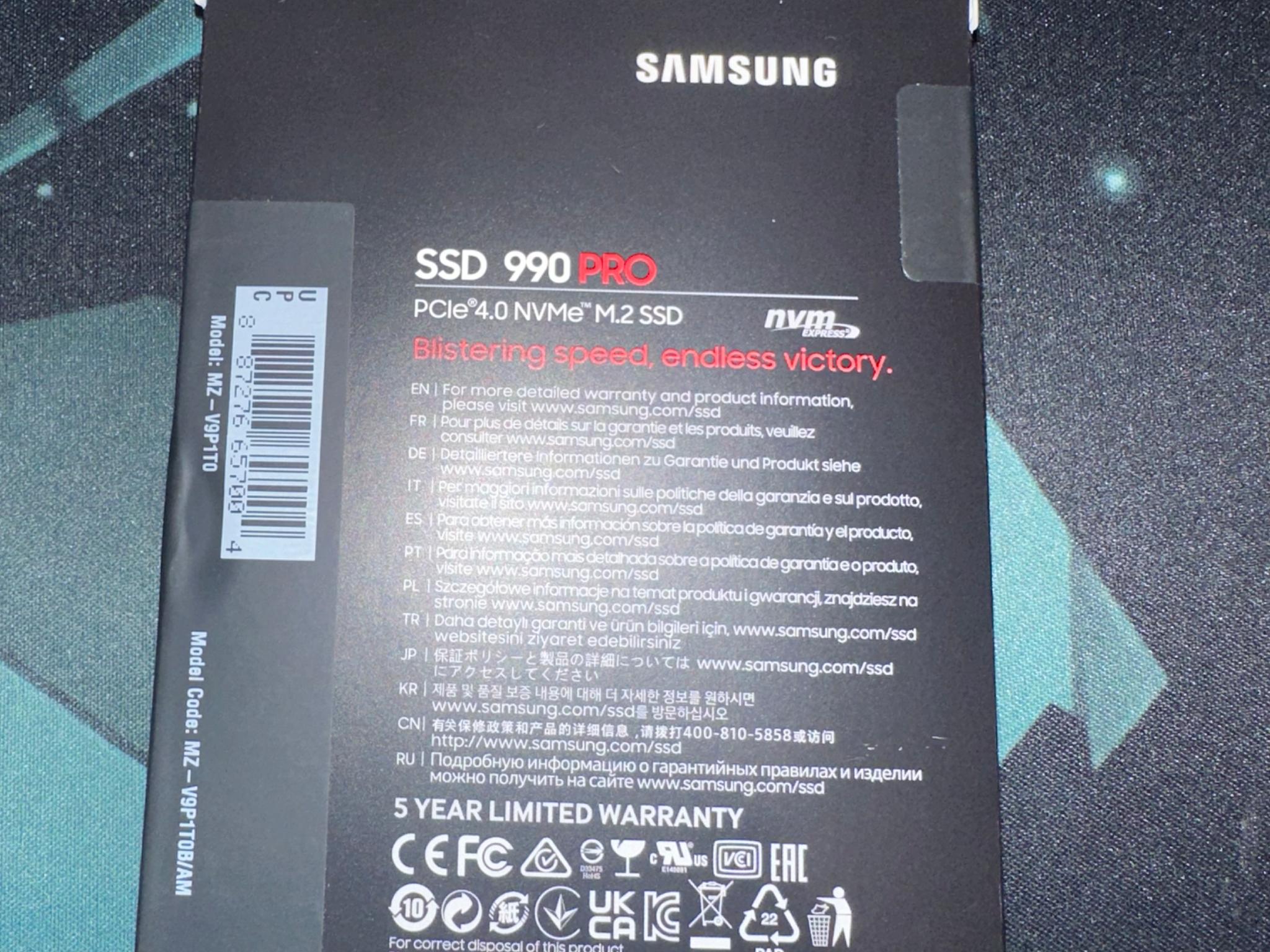 Samsung 990 PRO SSD 1TB PCIe 4.0