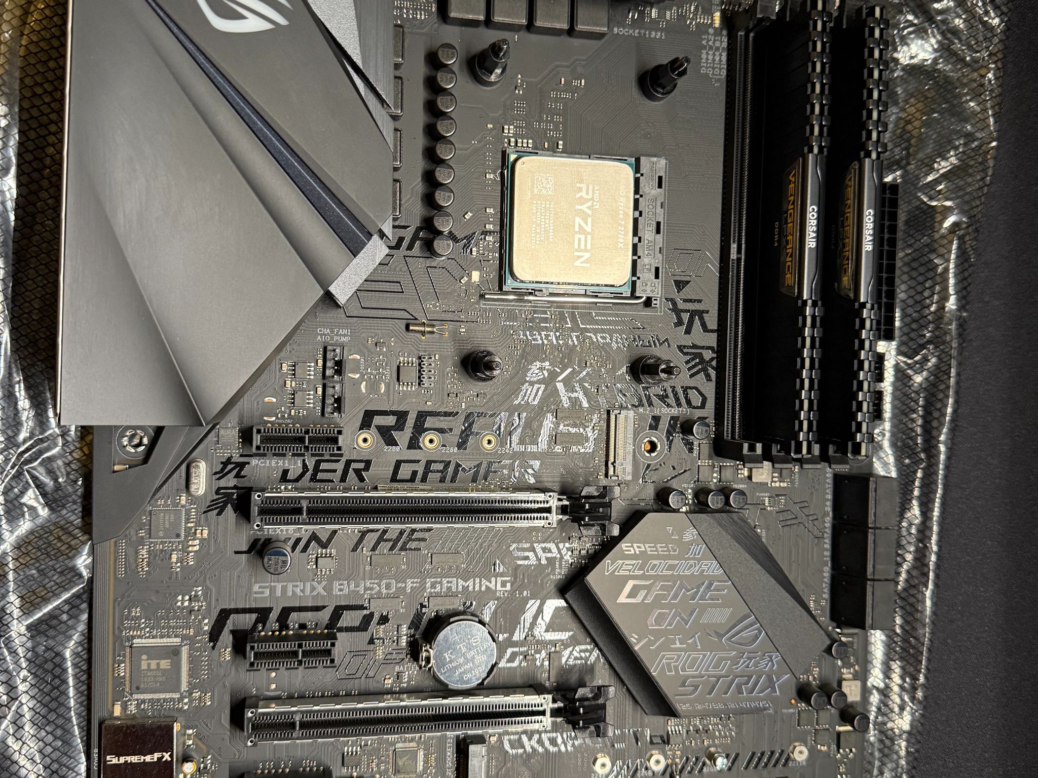 ROG STRIX B450-F Gaming w/ Ryzen 7 2700x, 16g Memory, Kraken x53 AIO, EVGA 600BQ & Extras Read Desc.