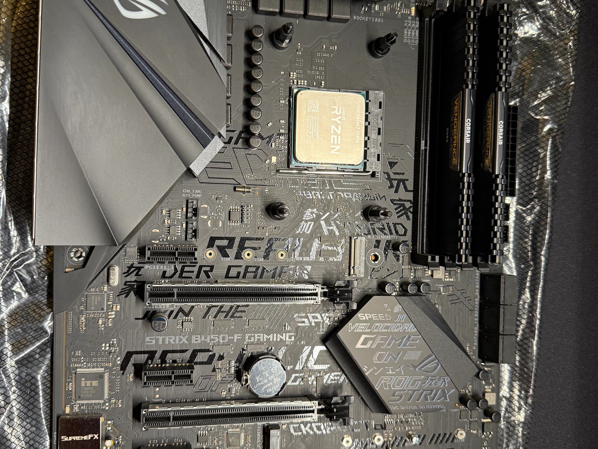 ROG STRIX B450-F Gaming w/ Ryzen 7 2700x, 16g Memory, Kraken x53 AIO, EVGA 600BQ & Extras Read Desc.
