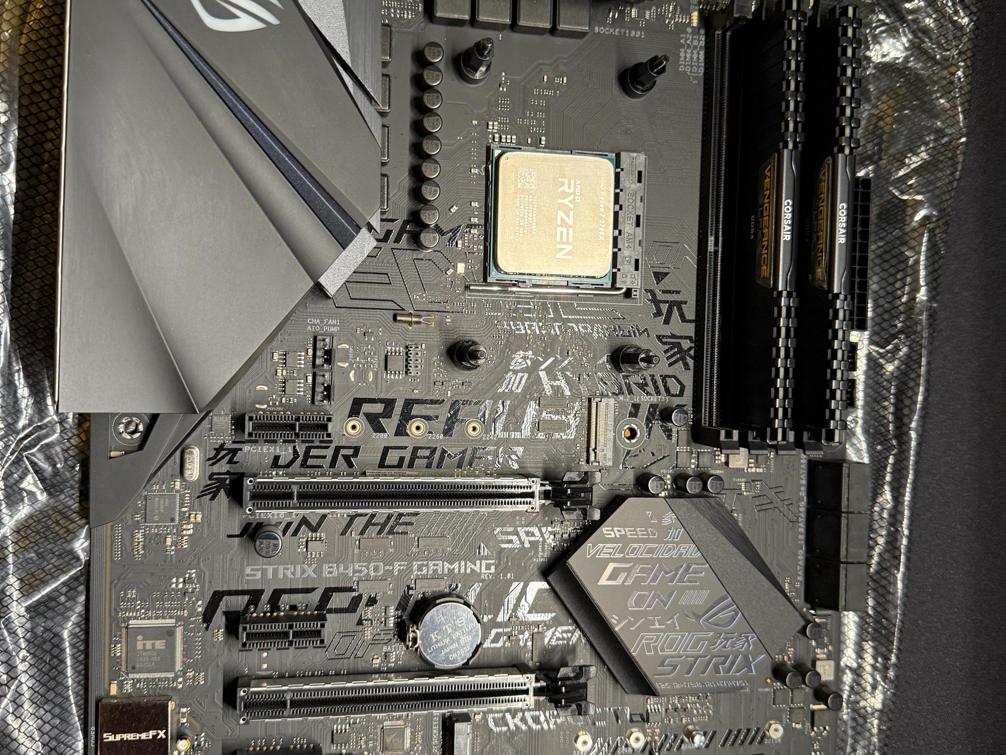 ROG STRIX B450-F Gaming w/ Ryzen 7 2700x, 16g Memory, Kraken x53 AIO, EVGA 600BQ & Extras Read Desc.