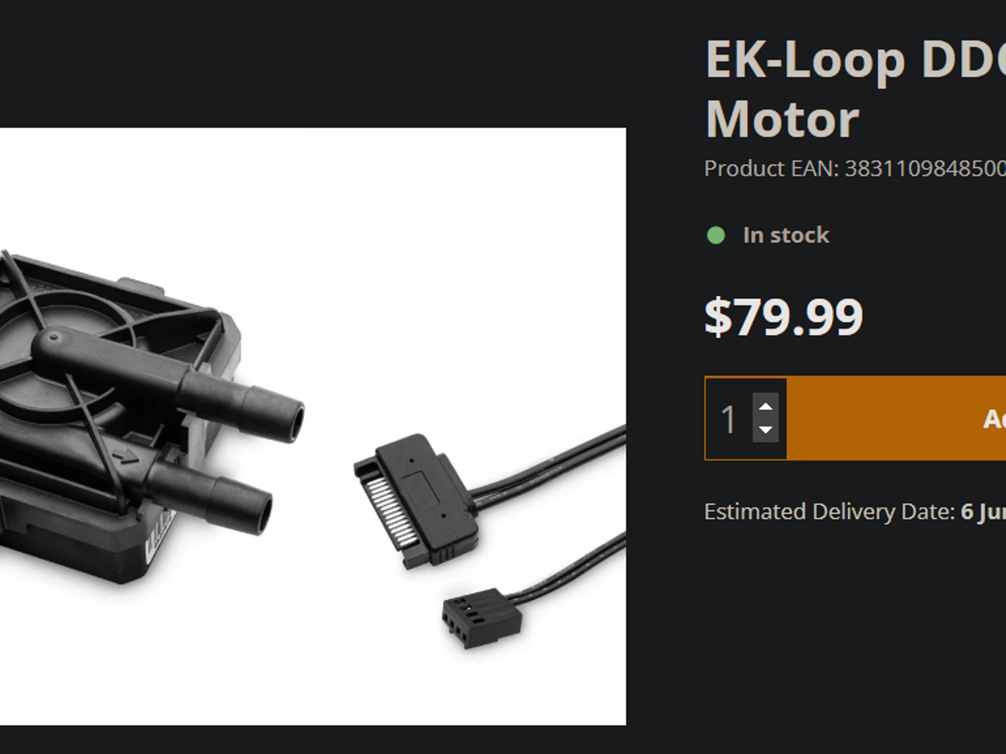 Modultra LOBO pump block w/ emitter heatsink and EKWB DDC 4.2 PWM Motor - *FOR AM4-5*