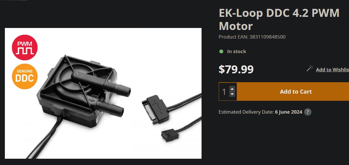 Modultra LOBO pump block w/ emitter heatsink and EKWB DDC 4.2 PWM Motor - *FOR AM4-5*