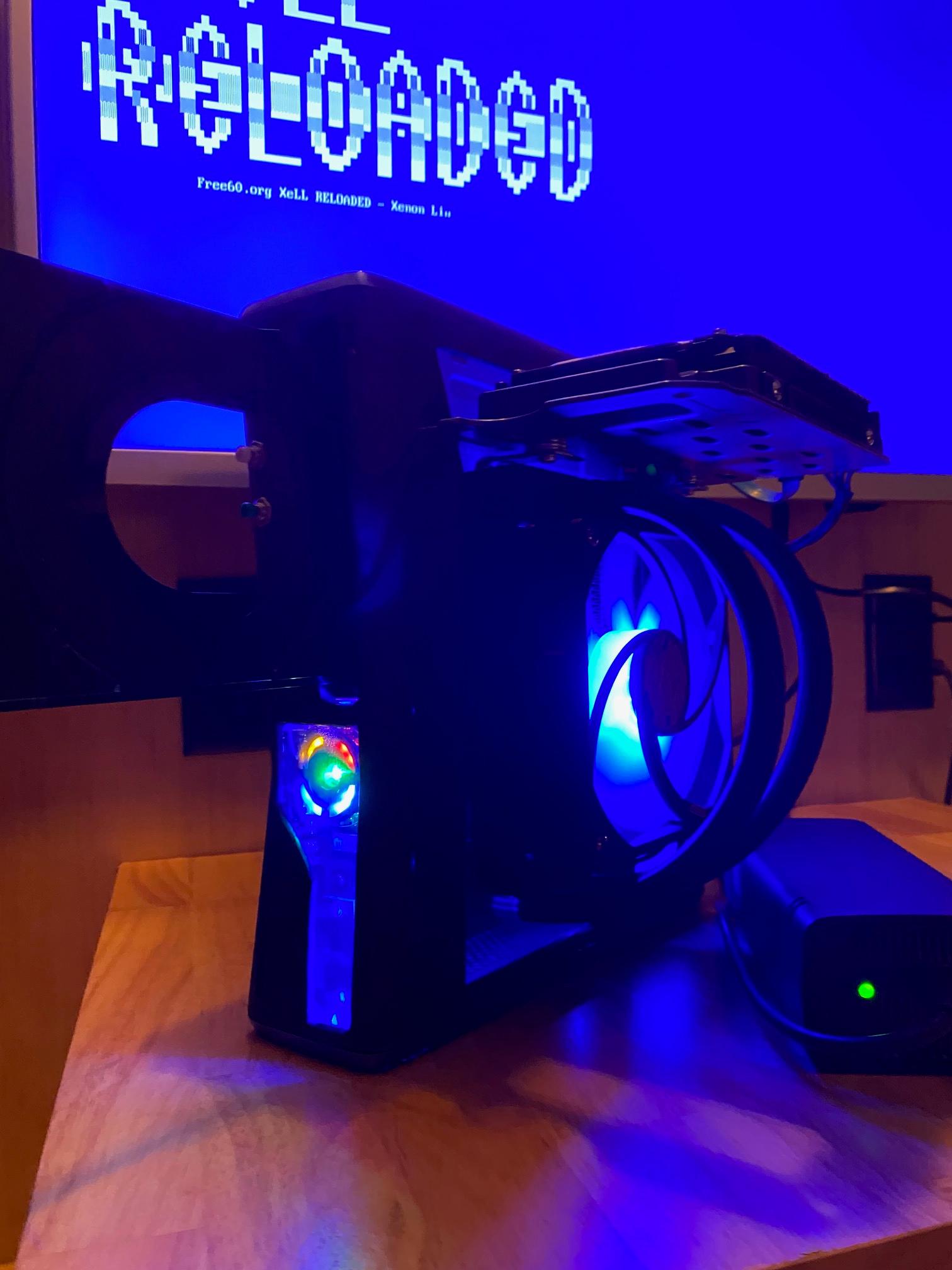 Custom RGH3 Xbox 360 slim | Liquid cooled | 8 TB | RGB lighting | W Custom controller and Kinect