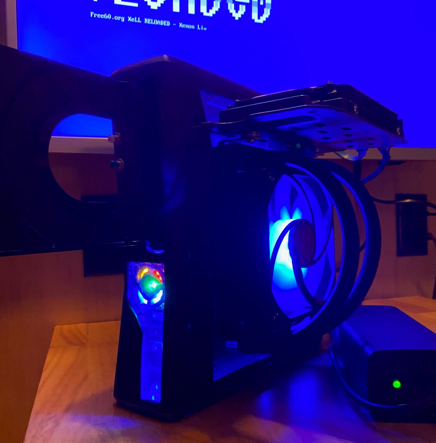Custom RGH3 Xbox 360 slim | Liquid cooled | 2 TB | ARGB lighting | with Kinect