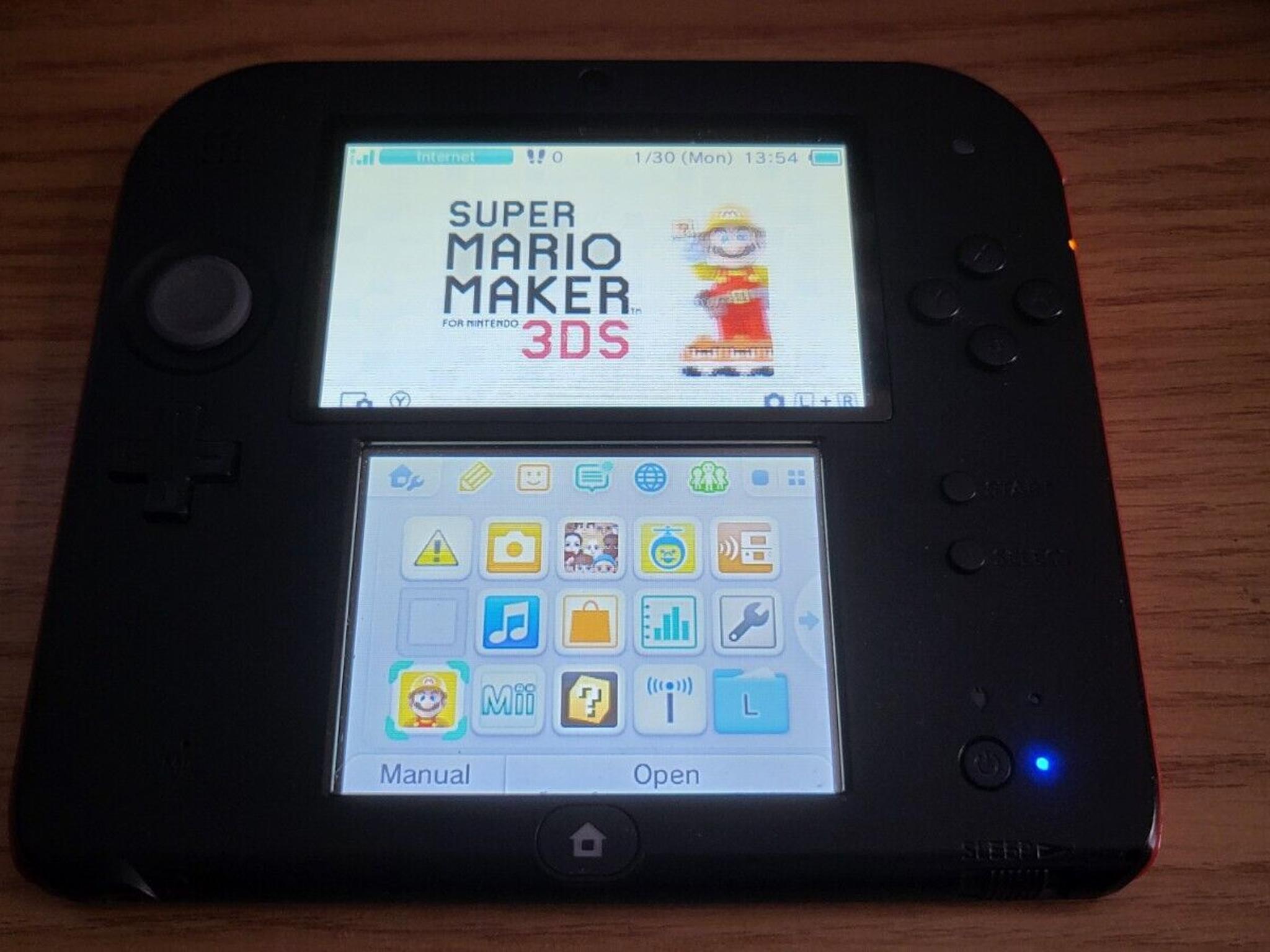 CUSTOM USER REFURBISHED Nintendo 2DS Black/Red Handheld Console