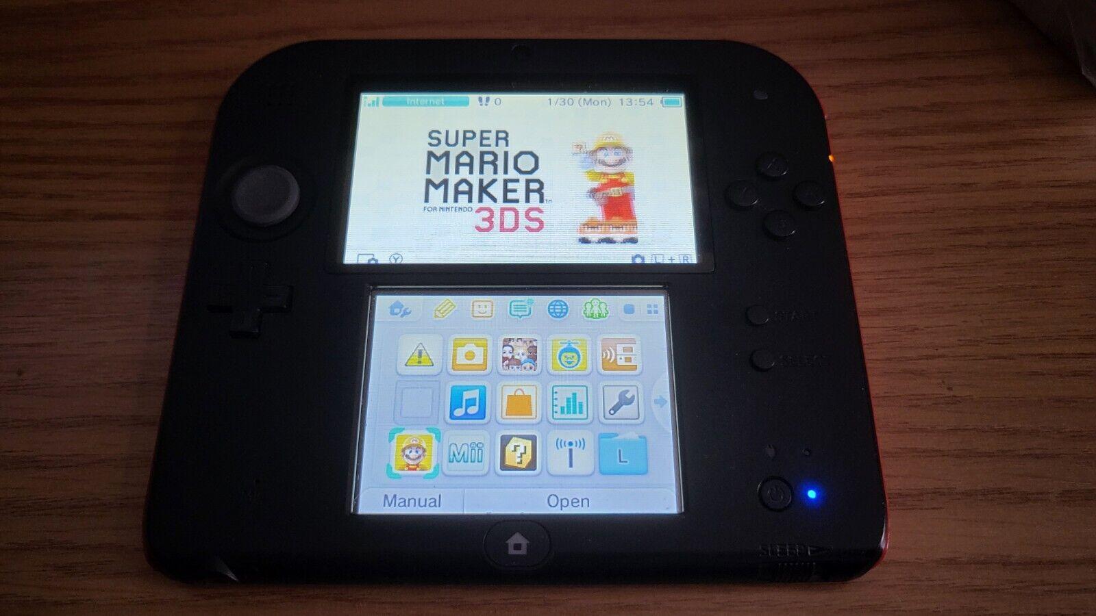 CUSTOM USER REFURBISHED Nintendo 2DS Black/Red Handheld Console