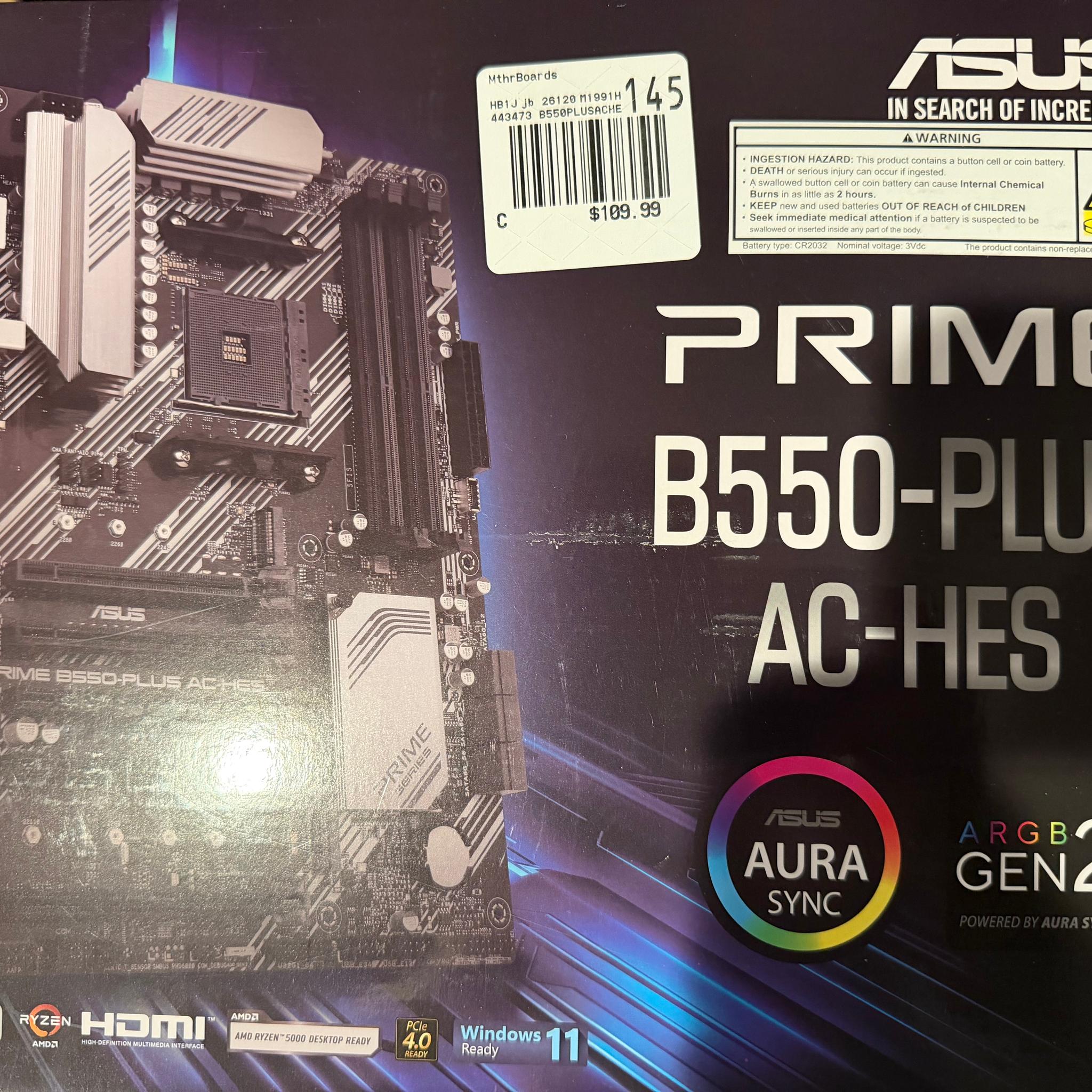ASUS B550-PLUS Prime AC-HES AMD AM4 ATX Wifi Motherboard