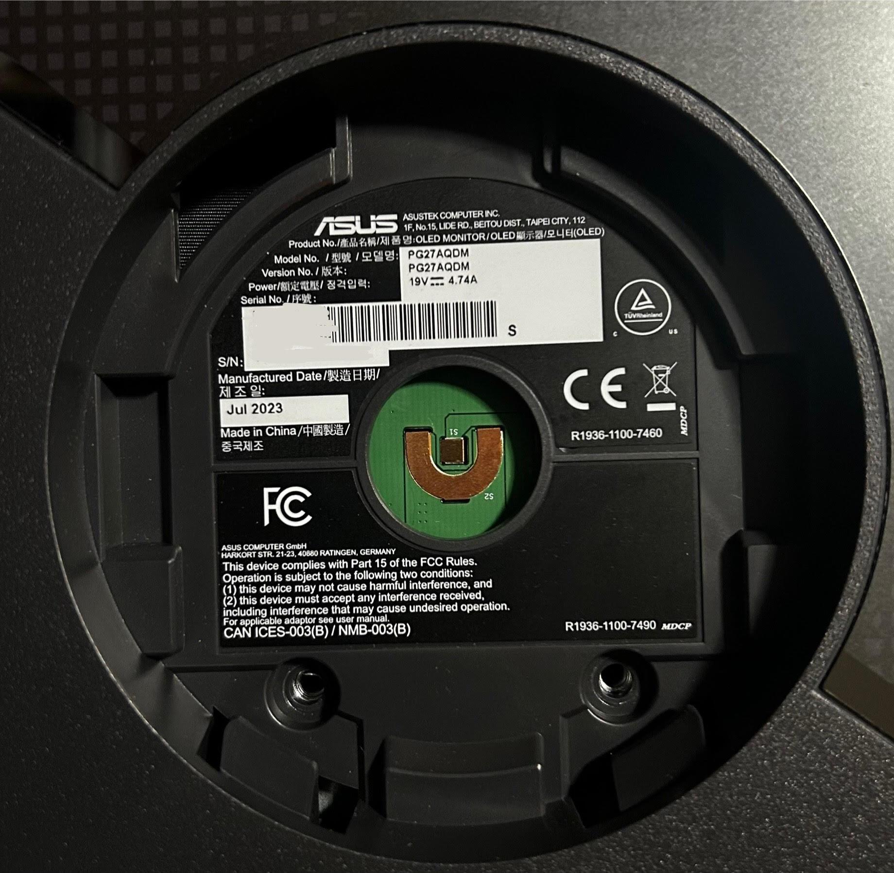 ASUS ROG Swift 27" 2K QHD (2560 x 1440) 240Hz Gaming Monitor (PG27AQDM) (Screen Protector Still On!)