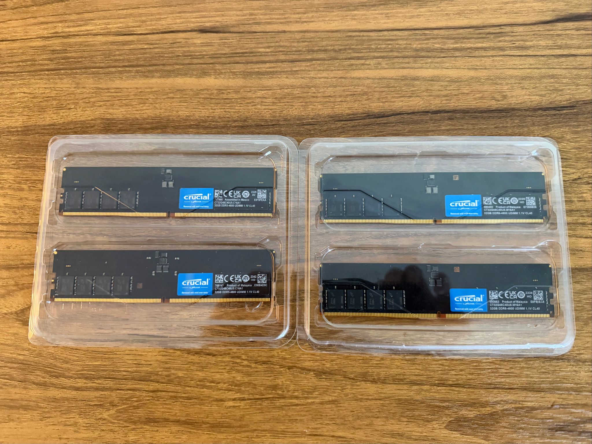 64gb (2x32gb) Crucial DDR5 4800mhz cl40