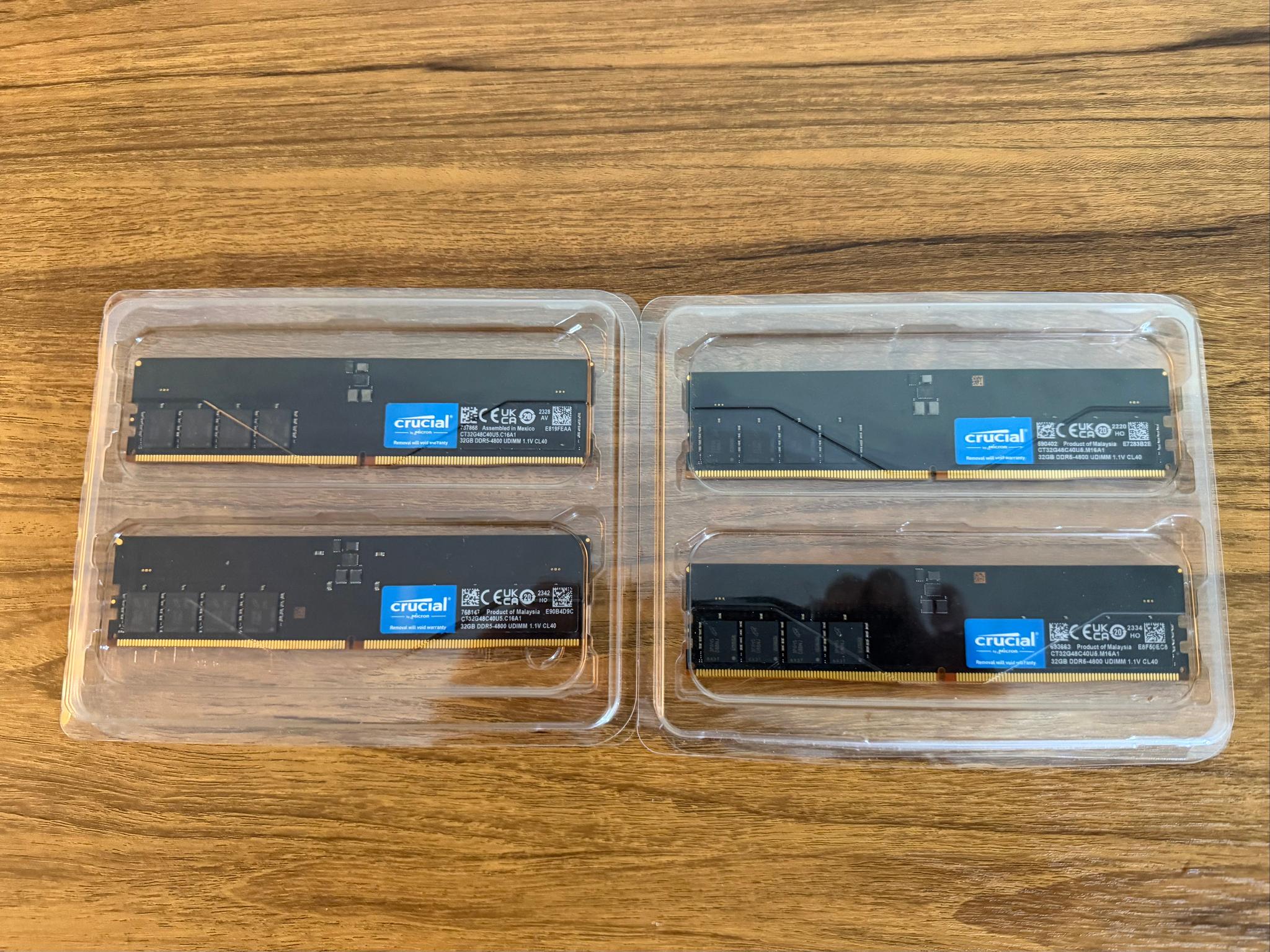 64gb (2x32gb) Crucial DDR5 4800mhz cl40
