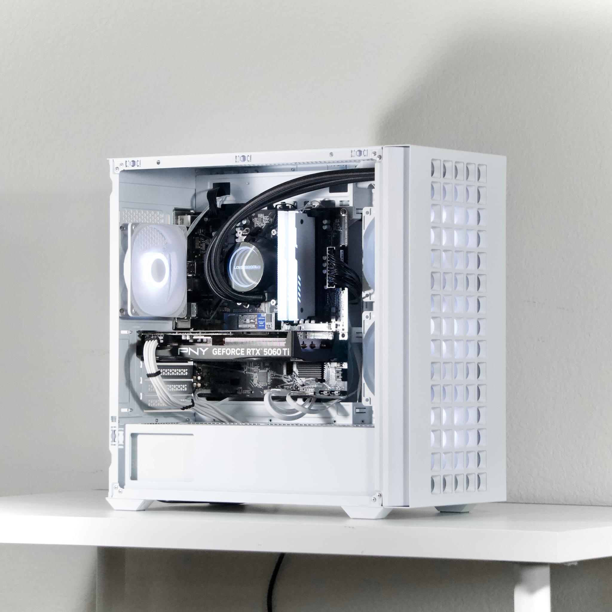 ⚪ RTX 5060 Ti 8GB + Ryzen 7 5700 | 16GB DDR4 | 1TB NVMe | WiFi/BT | FREE Ship! | 1440p Gaming PC