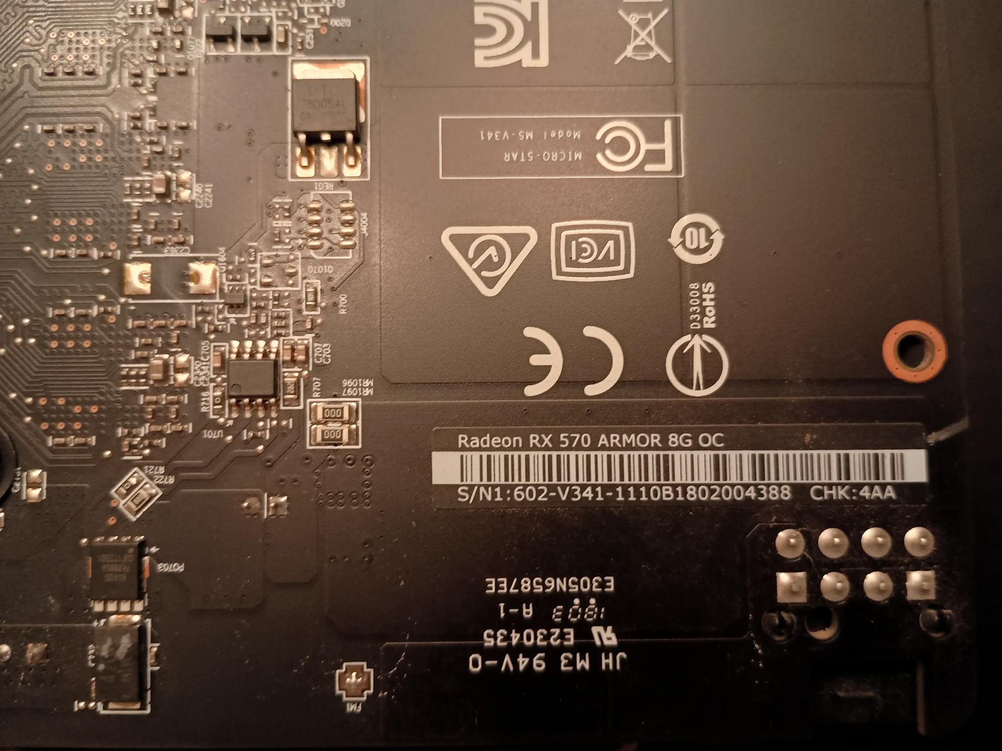 MSI Armor RX 570 RX570 8G OC