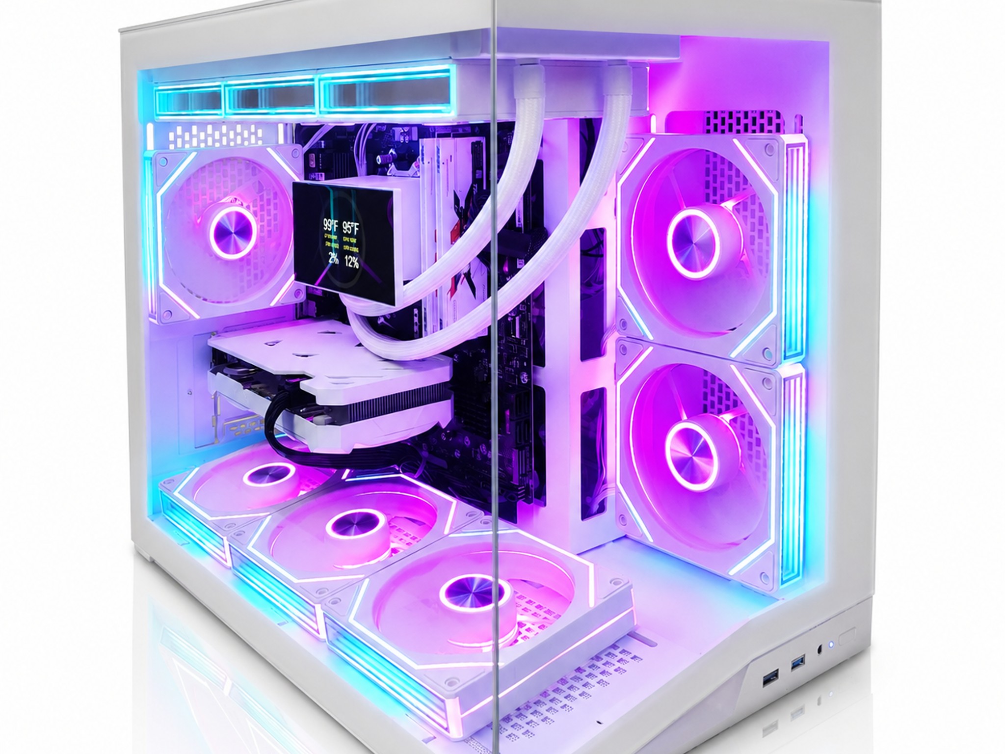 White mATX Gaming PC | RTX 4060 | Ryzen 5 5500 | 1TB Gen4 SSD | 360mm IPS AIO