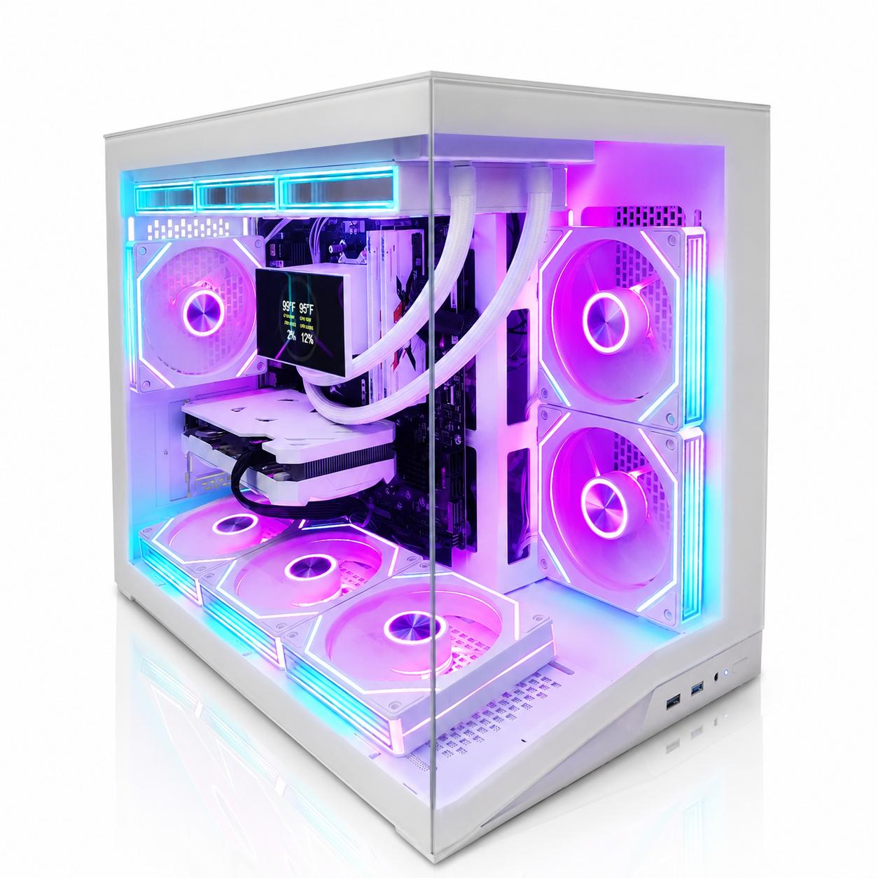 White mATX Gaming PC | RTX 4060 | Ryzen 5 5500 | 1TB Gen4 SSD | 360mm IPS AIO