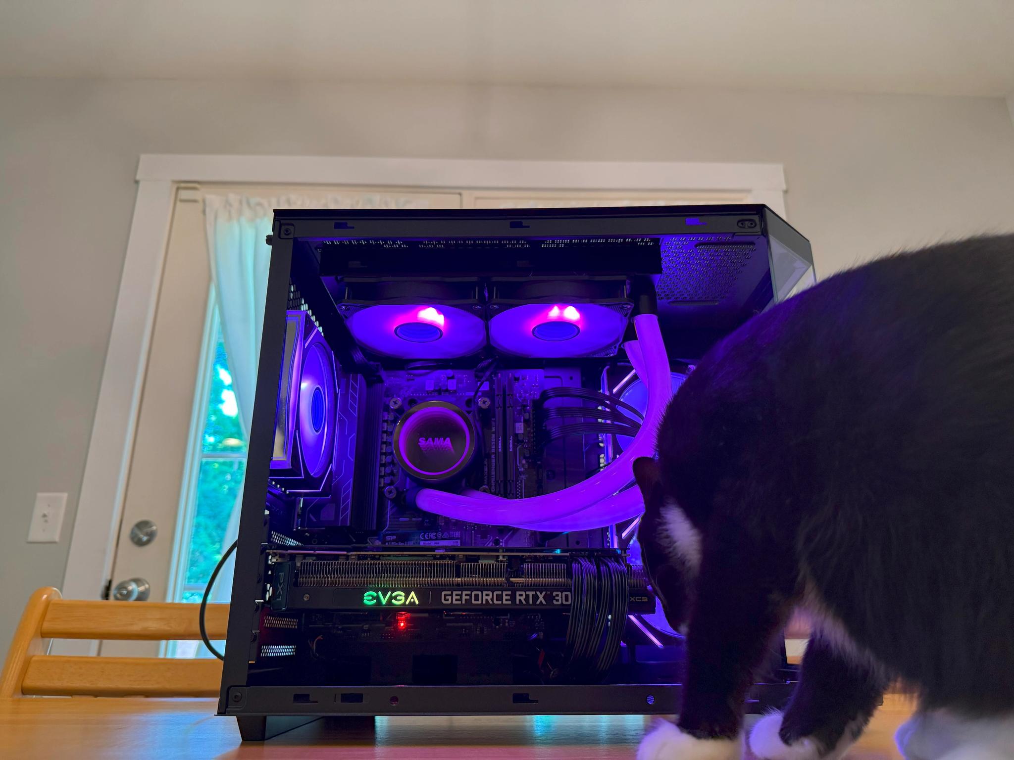 🐈‍⬛ 💨 RTX 3090 24gb, 32gb DDR5, AM5 Ryzen 8400f, Wifi Equipped, ARGB, AIO Cooled Gaming PC 🐈‍⬛ 💨