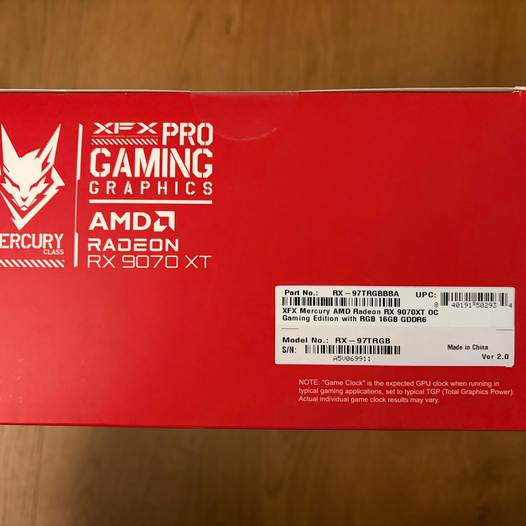 XFX Mercury AMD Radeon RX 9070XT OC Gaming Edition with RGB 16GB GDDR6
