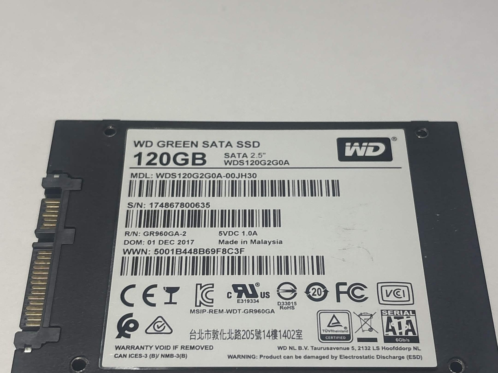 WD Green 120GB SSD Tested Working 79% Health SATA