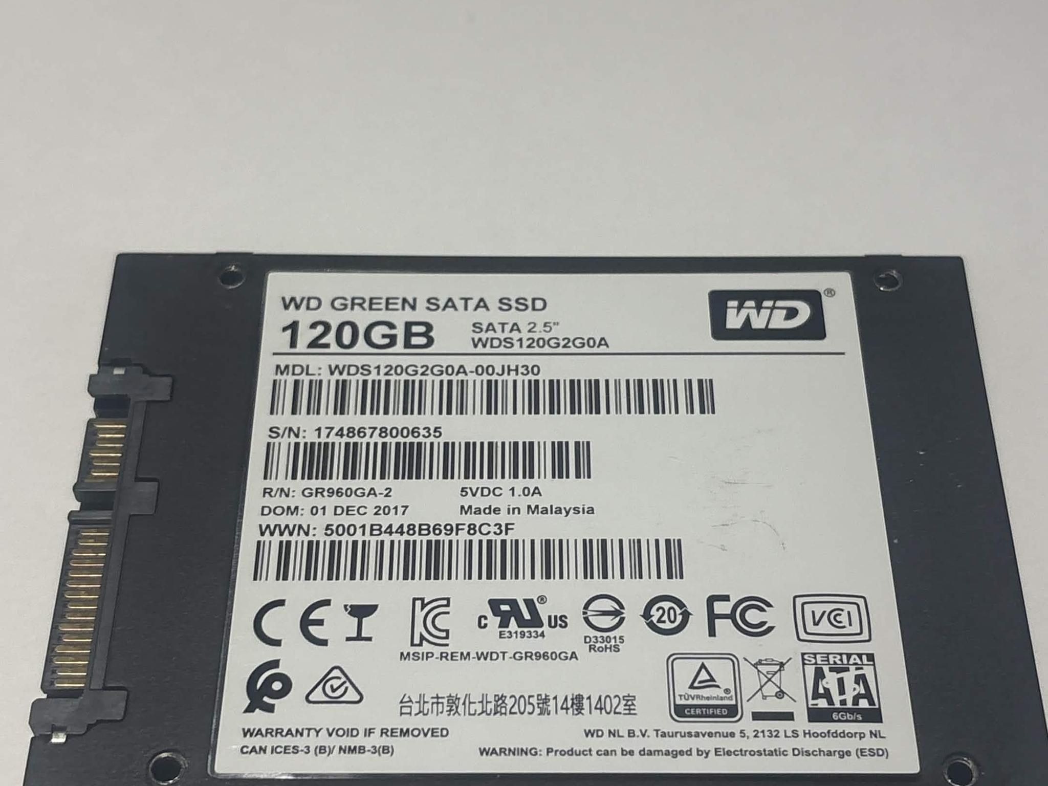 WD Green 120GB SSD Tested Working 79% Health SATA
