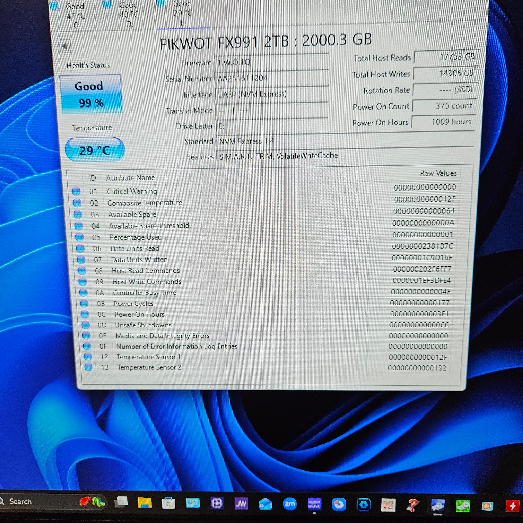 Fikwot FX 991 2TB NVME SSD