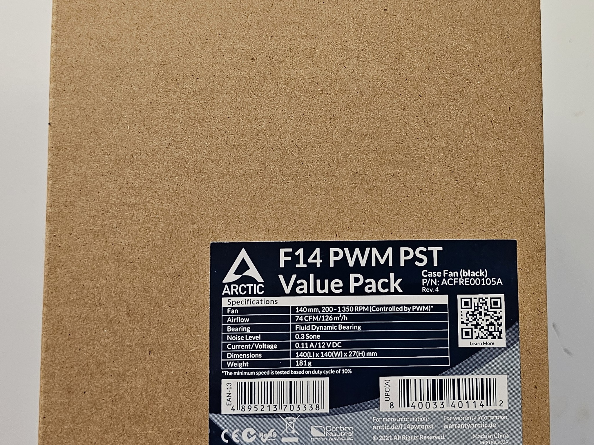 ARCTIC F14 PWM PST (5 Pack) - 140 mm Case Fans with PWM Sharing Technology (PST)