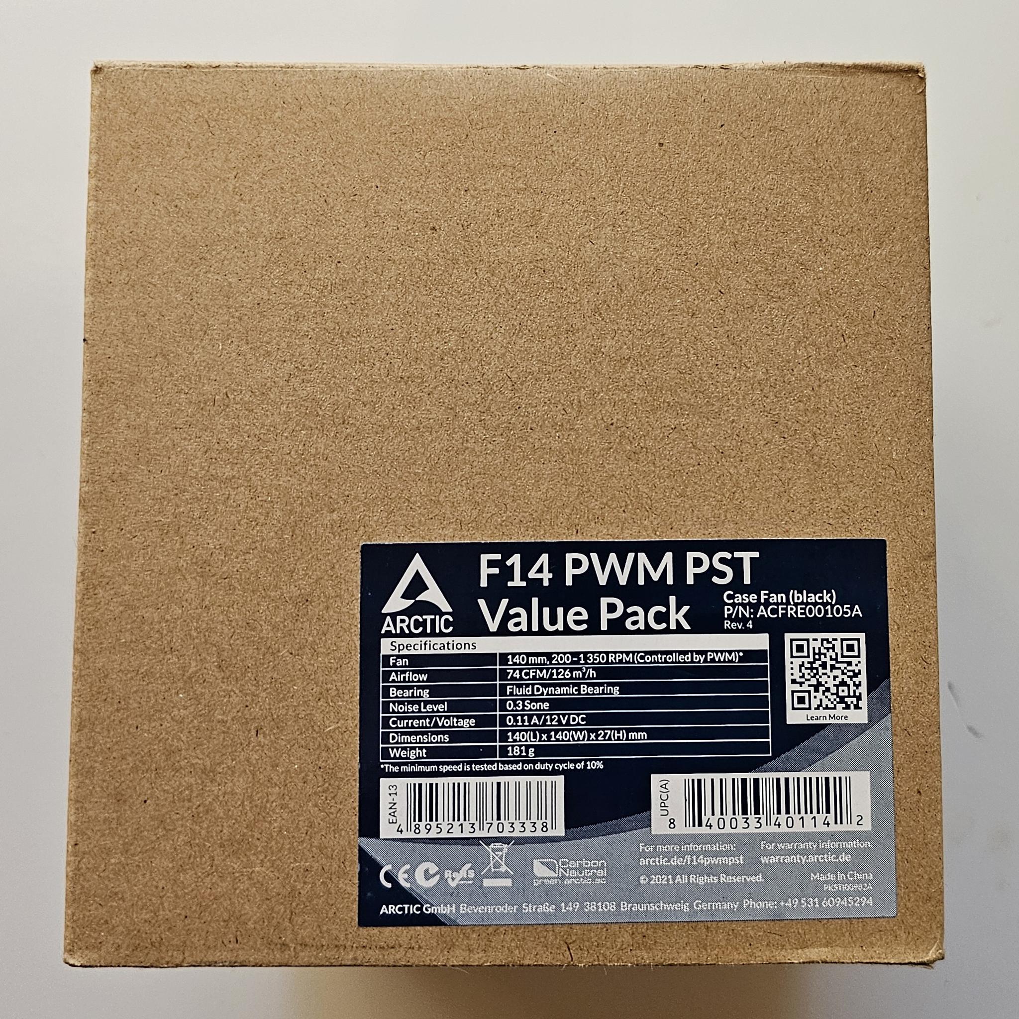 ARCTIC F14 PWM PST (5 Pack) - 140 mm Case Fans with PWM Sharing Technology (PST)