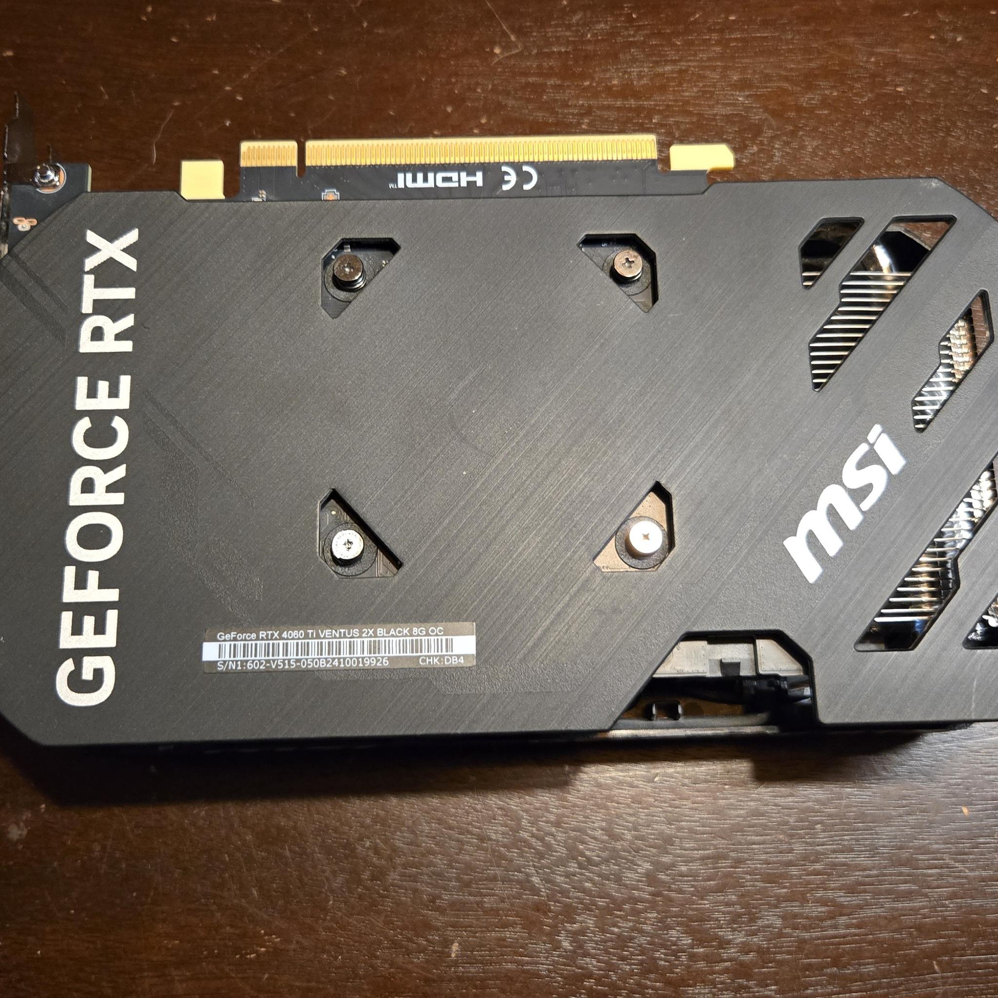 MSI VENTUS 2X BLACK OC GeForce RTX 4060 Ti 8GB