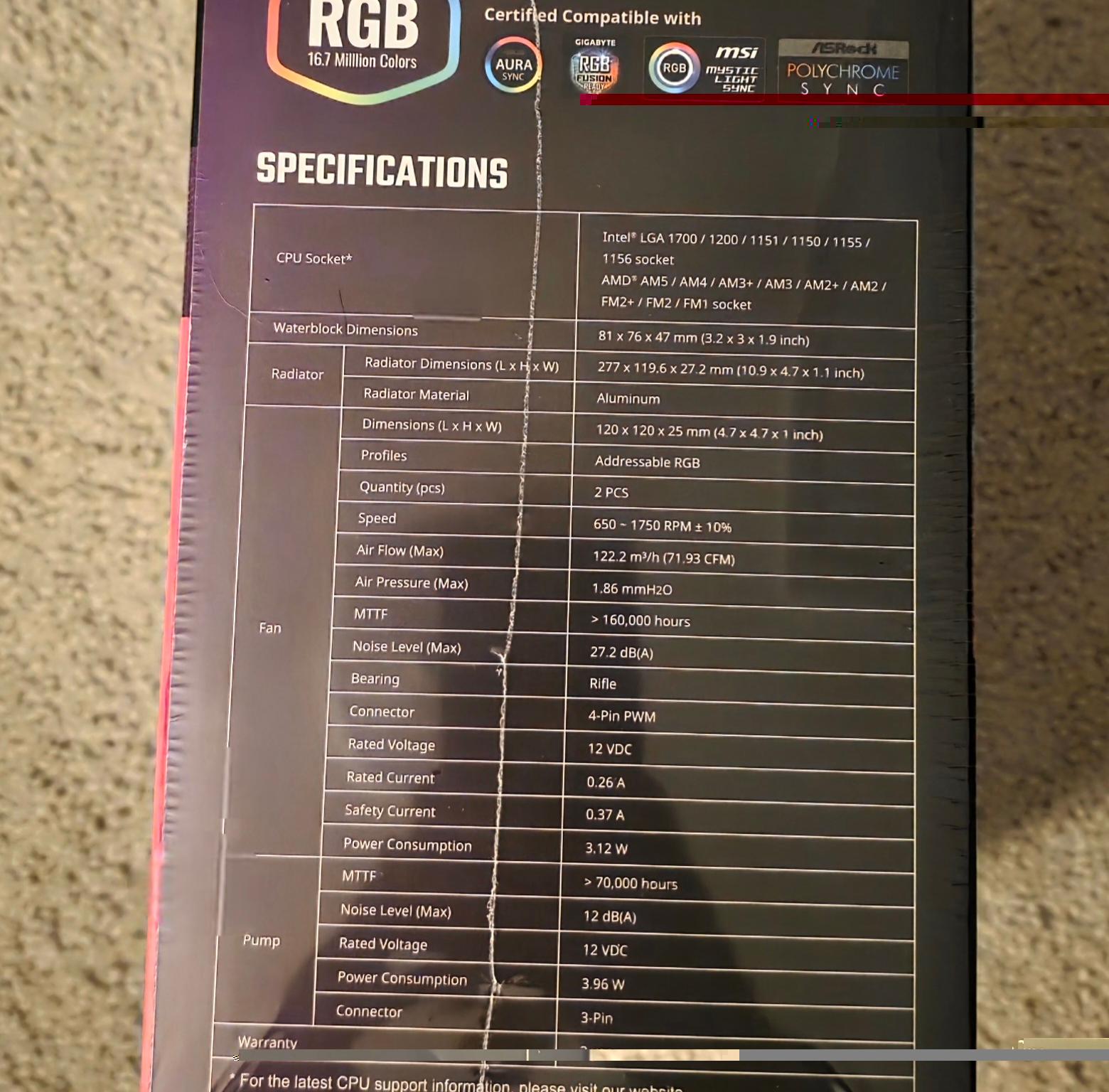 Cooler Master MasterLiquid 240L Core 240mm AIO ARGB Liquid CPU Cooler Black Brand New Sealed