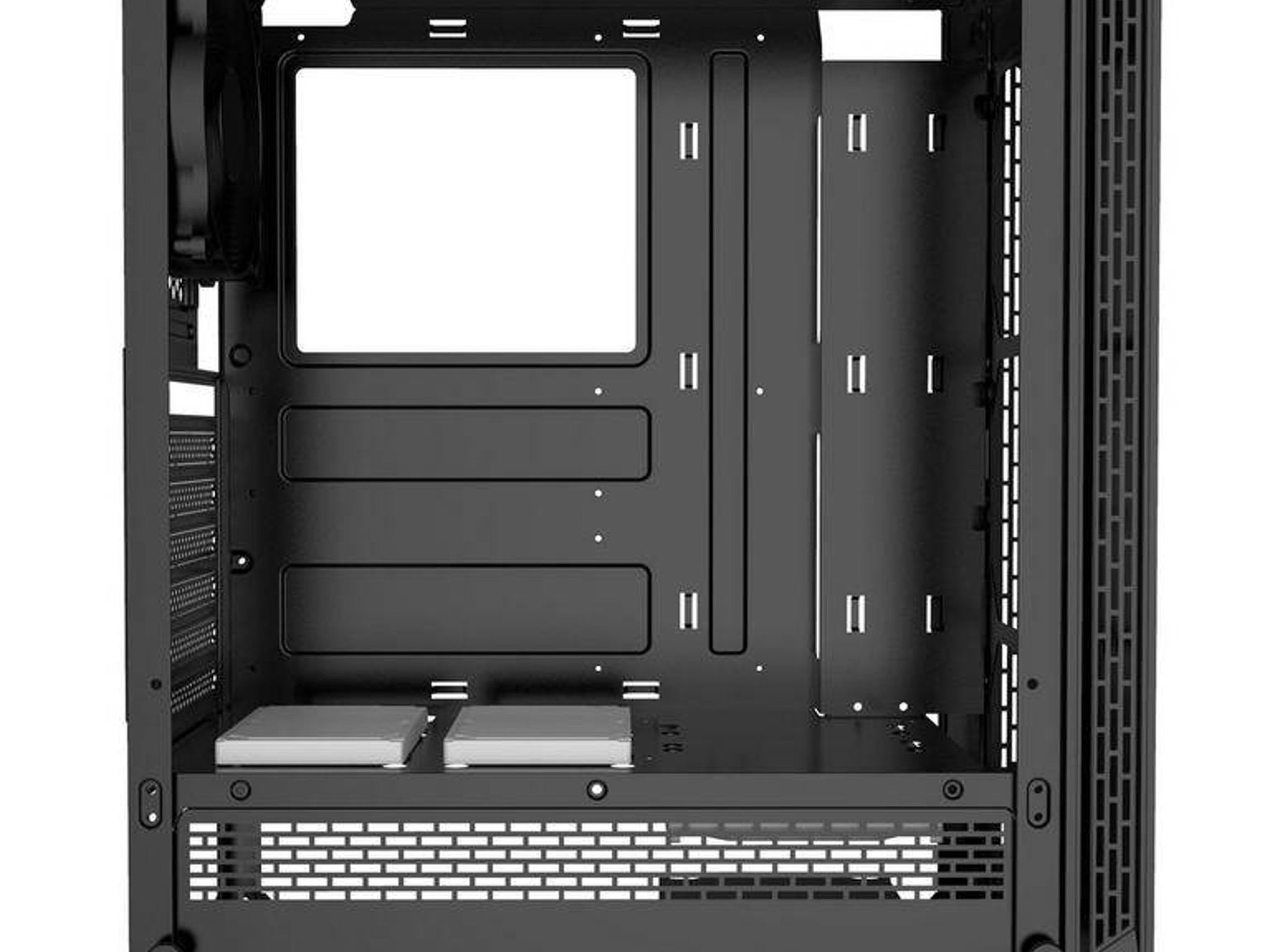 Atrix Metal Tempered Glass Mid-Tower Computer Case with Cooling Fan