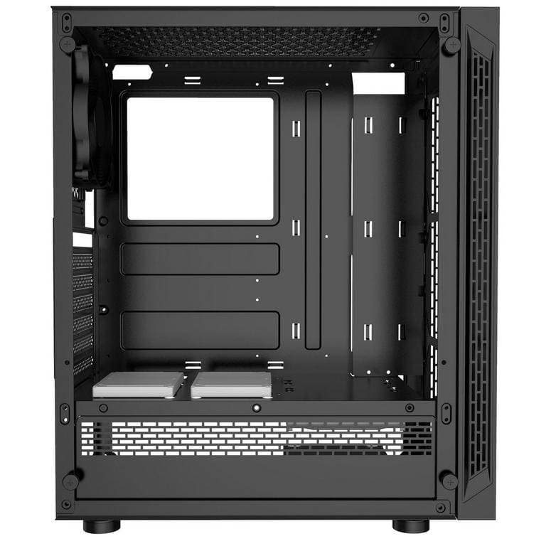 Atrix Metal Tempered Glass Mid-Tower Computer Case with Cooling Fan