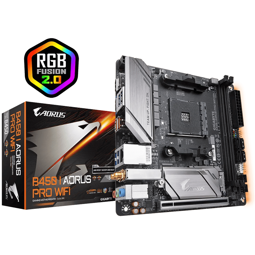 GIGABYTE B450 I AORUS PRO WIFI AM4 AMD B450 SATA 6Gb/s USB 3.1 HDMI Mini ITX AMD Motherboard