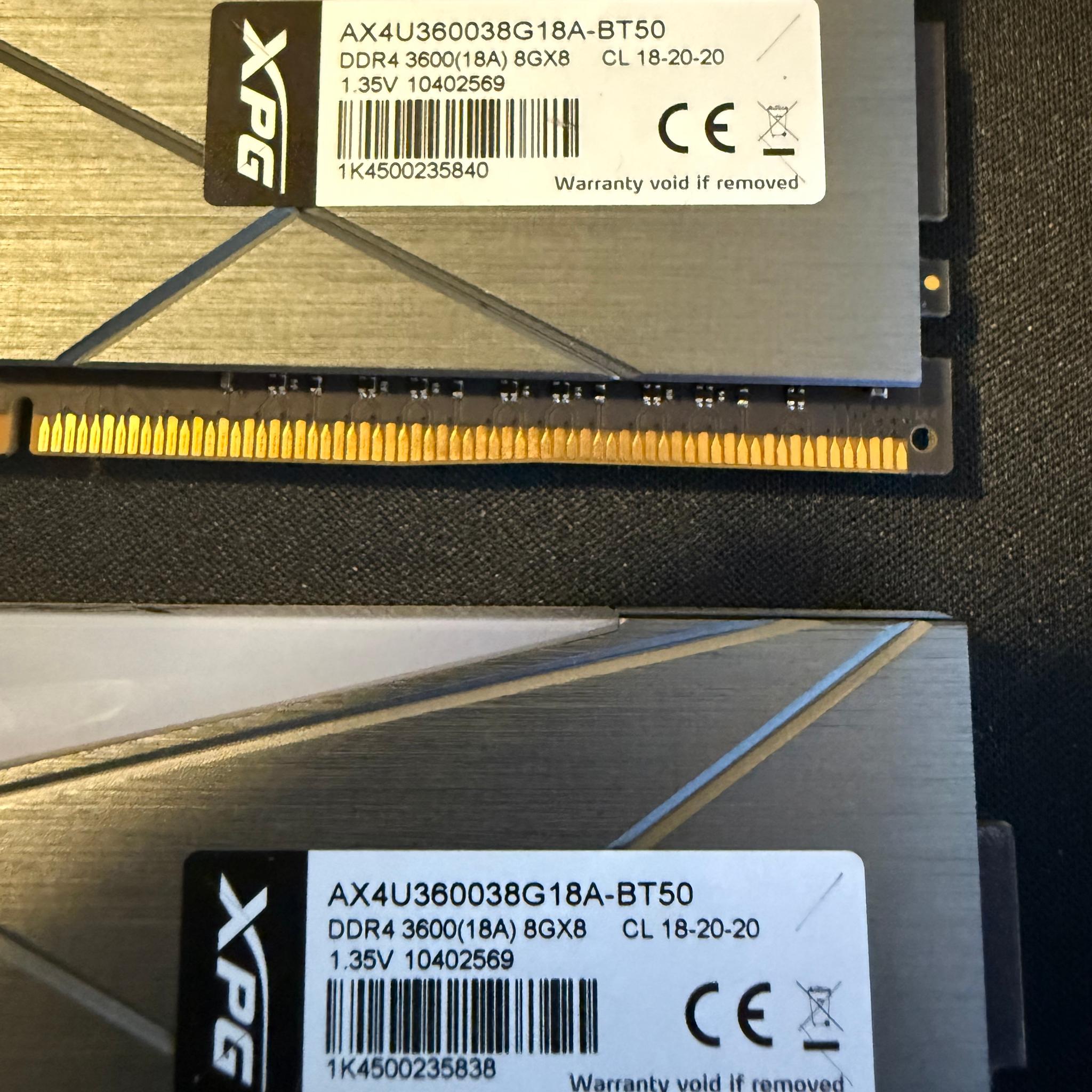 ADATA XPG 16GB (2×8GB) DDR4-3600 CL18 RAM *Tested*