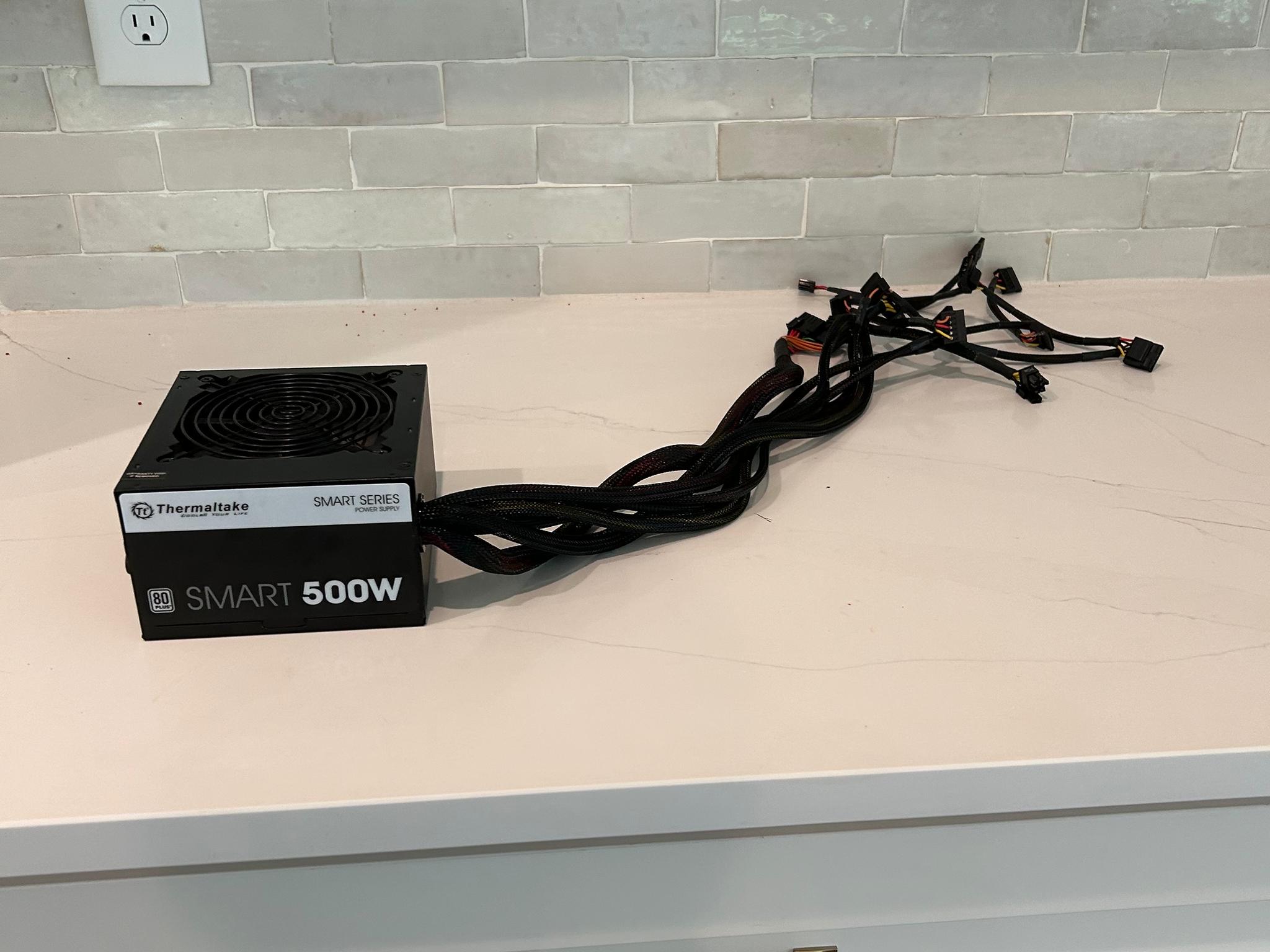 Thermaltake Smart 500W 80+ White Certified PSU, Continuous Power with 120mm Ultra Quiet Cooling Fan