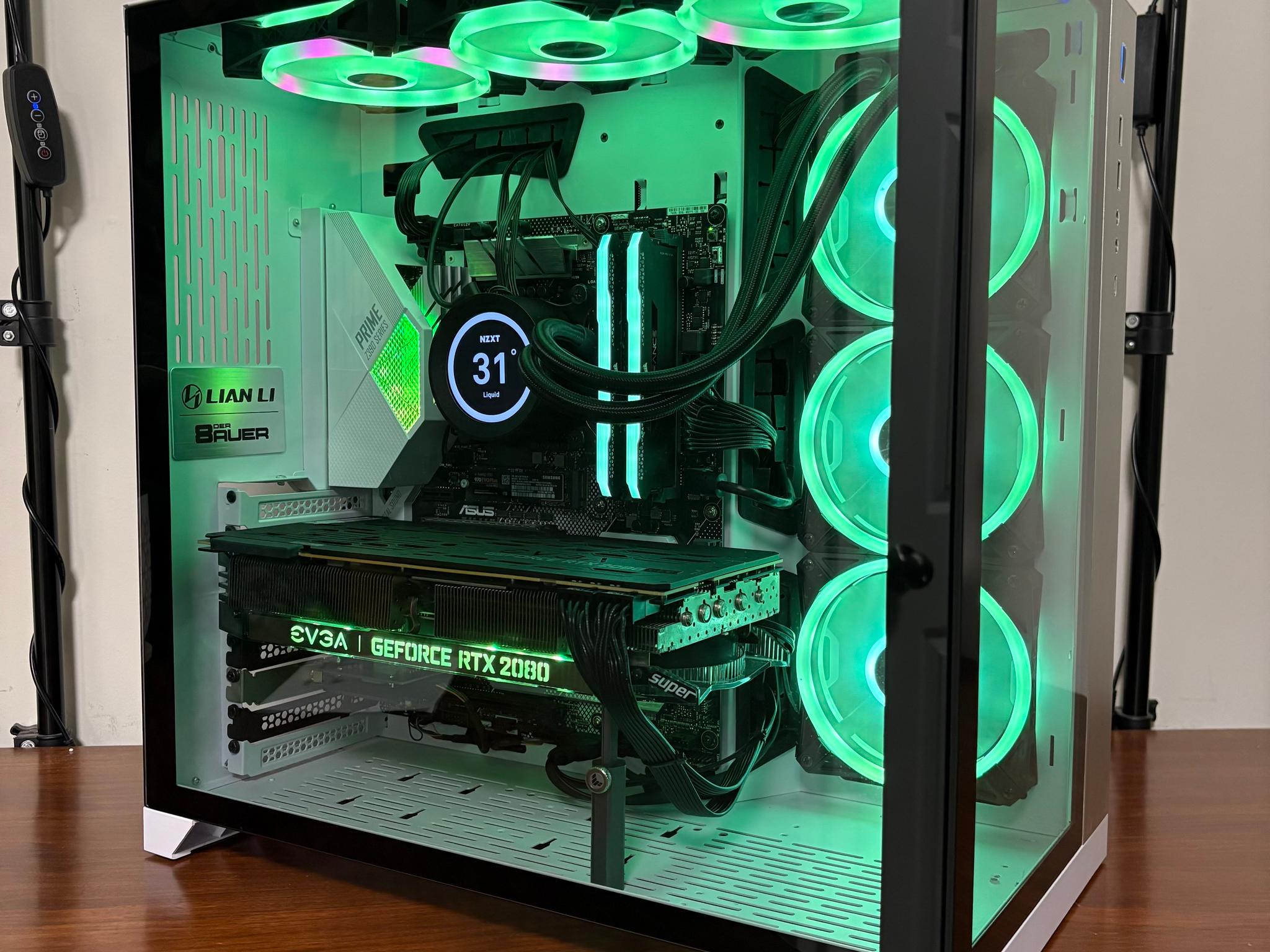 RTX 2080 SUPER | i7-9700F | 32 GB DDR4 | 1 TB NVMe + 2 TB HDD | 850 W PSU | 360MM AIO | Lian Li O11