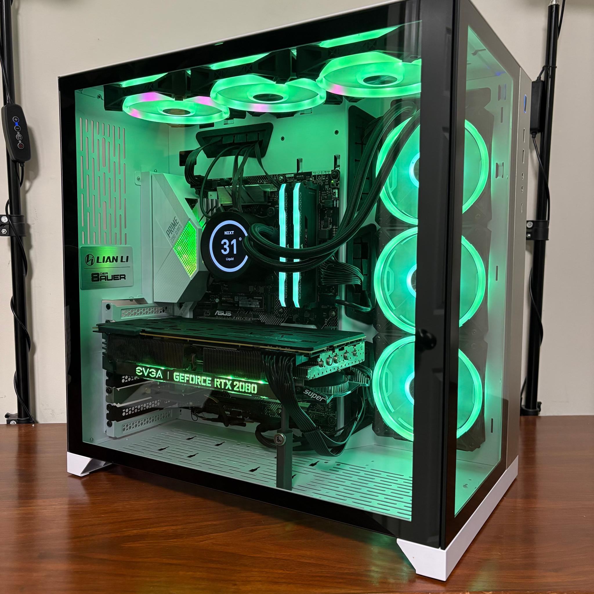 RTX 2080 SUPER | i7-9700F | 32 GB DDR4 | 1 TB NVMe + 2 TB HDD | 850 W PSU | 360MM AIO | Lian Li O11