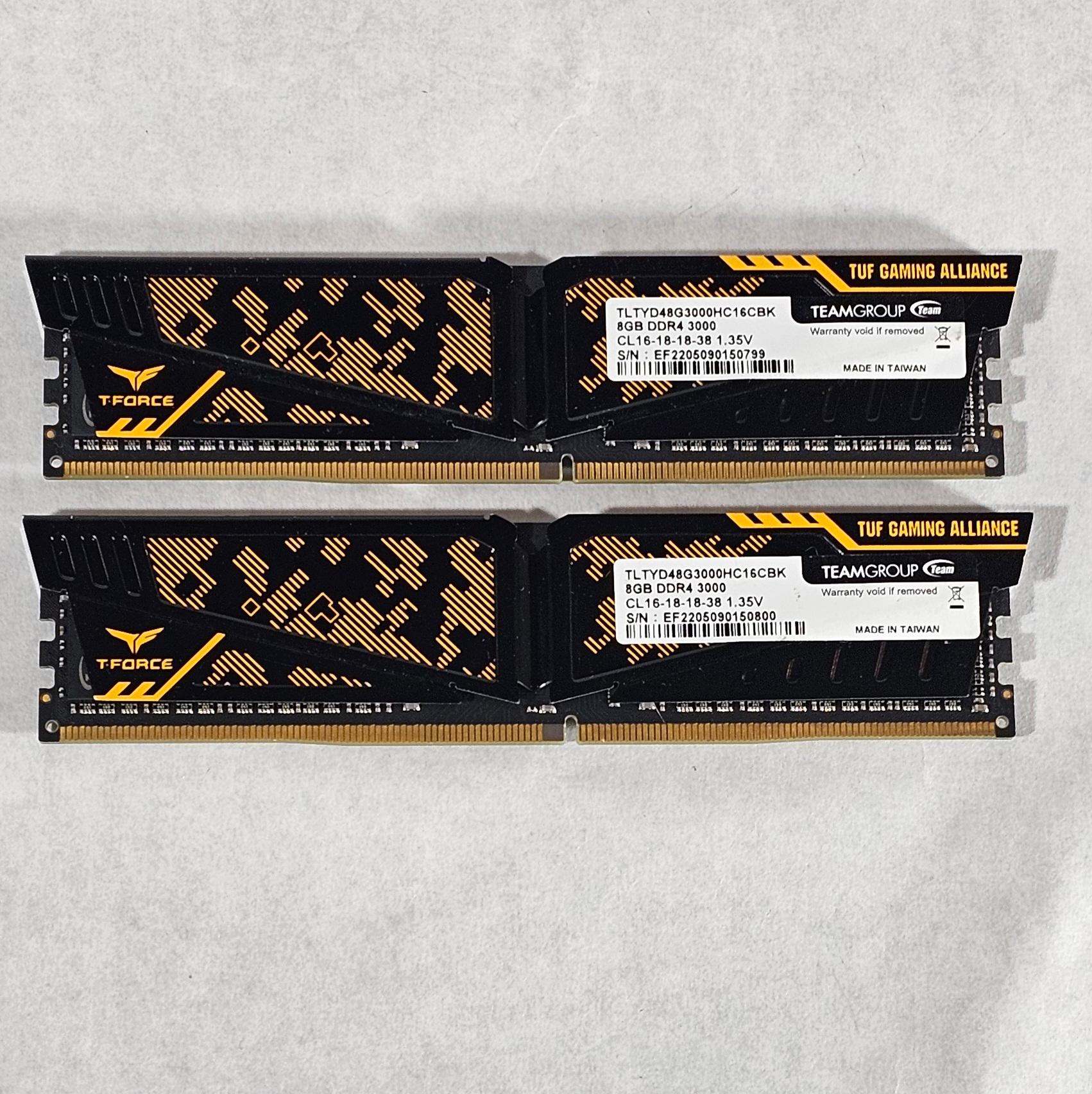 16GB DDR4 (2x8GB)-288 CL16 3000MHz T-FORCE TUF GAMING